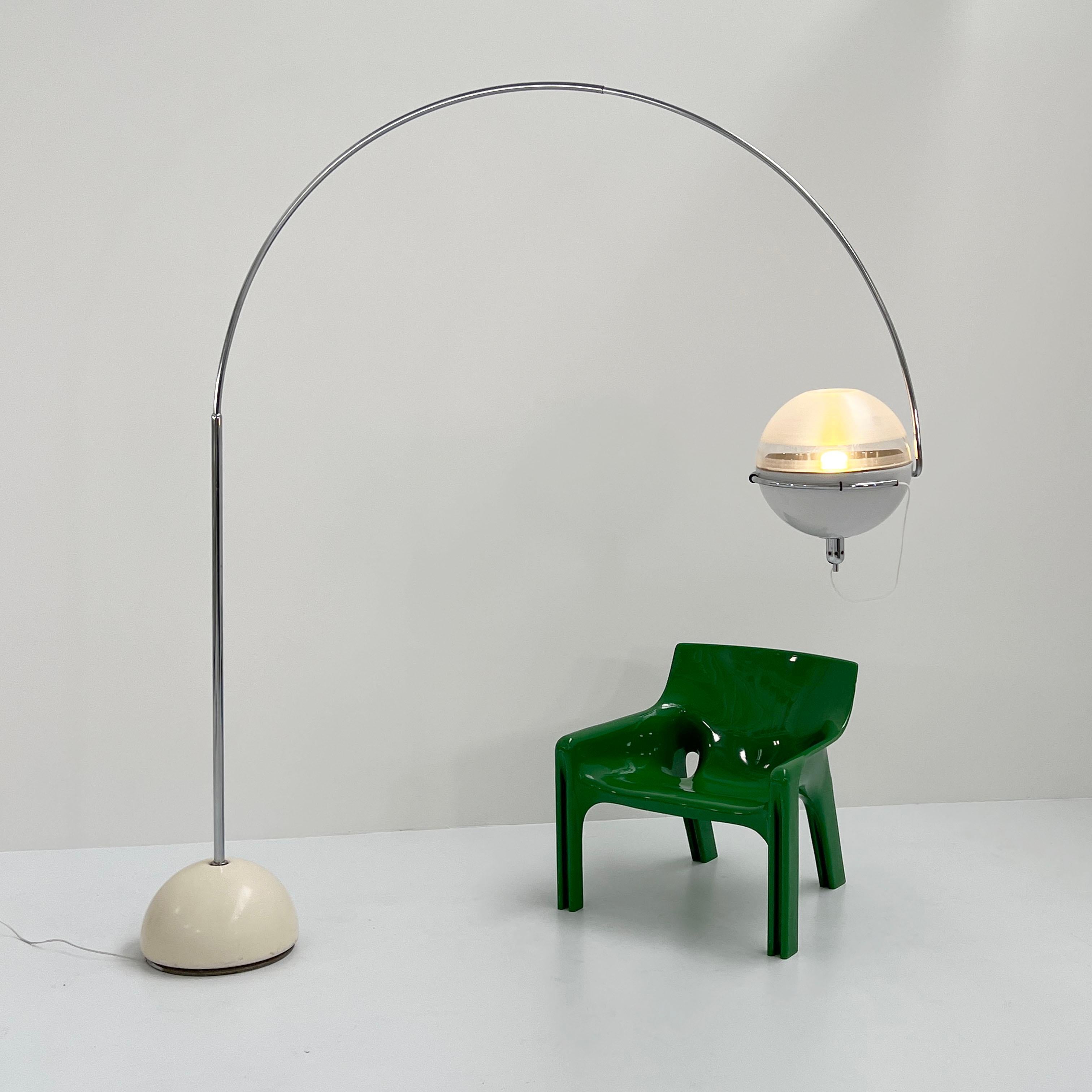 Métal Lampadaire Focus Arc de Fabio Lenci pour Guzzini, 1970