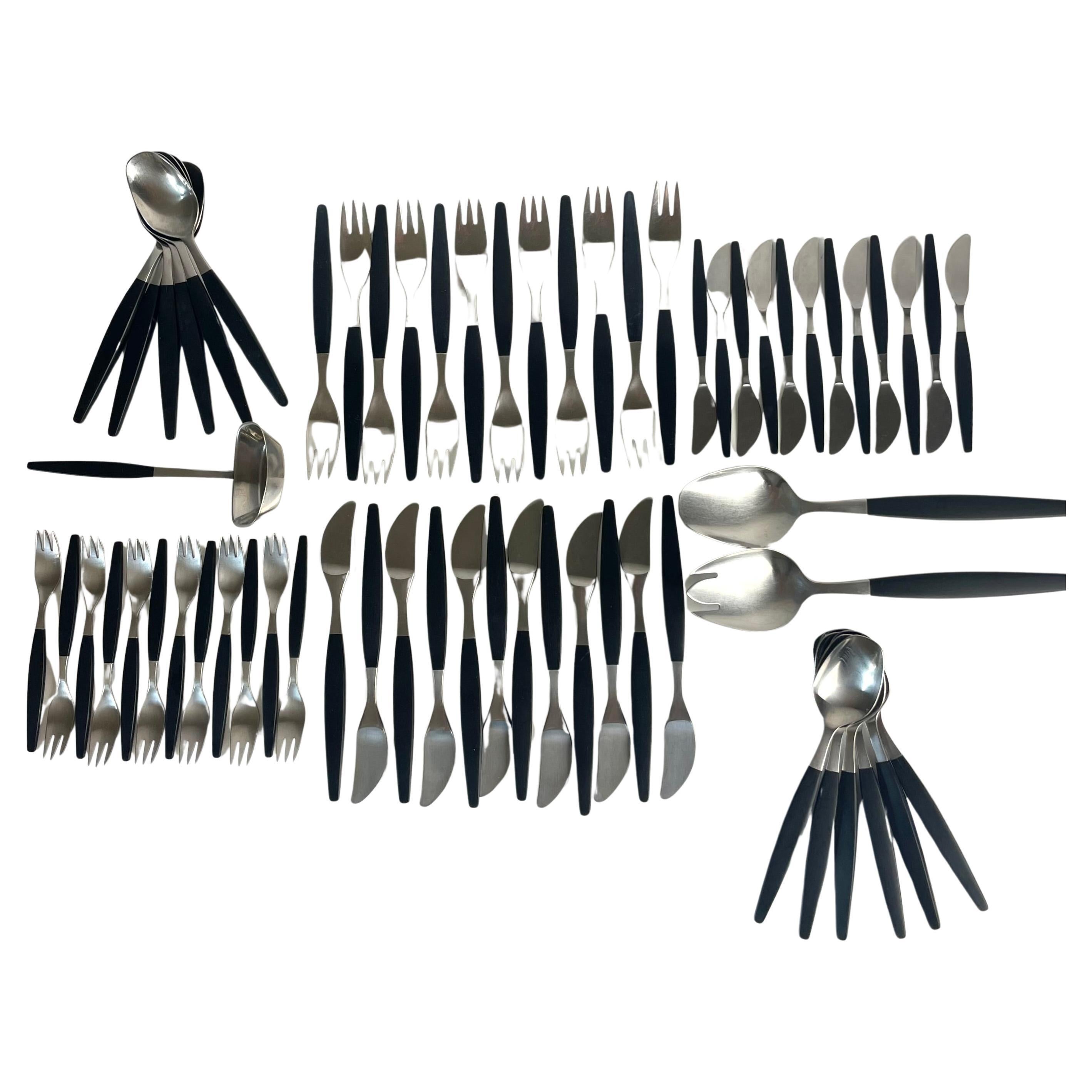 “Focus de Luxe” Flatware Set by Folke Arström for Gense, Sweden, 1950s