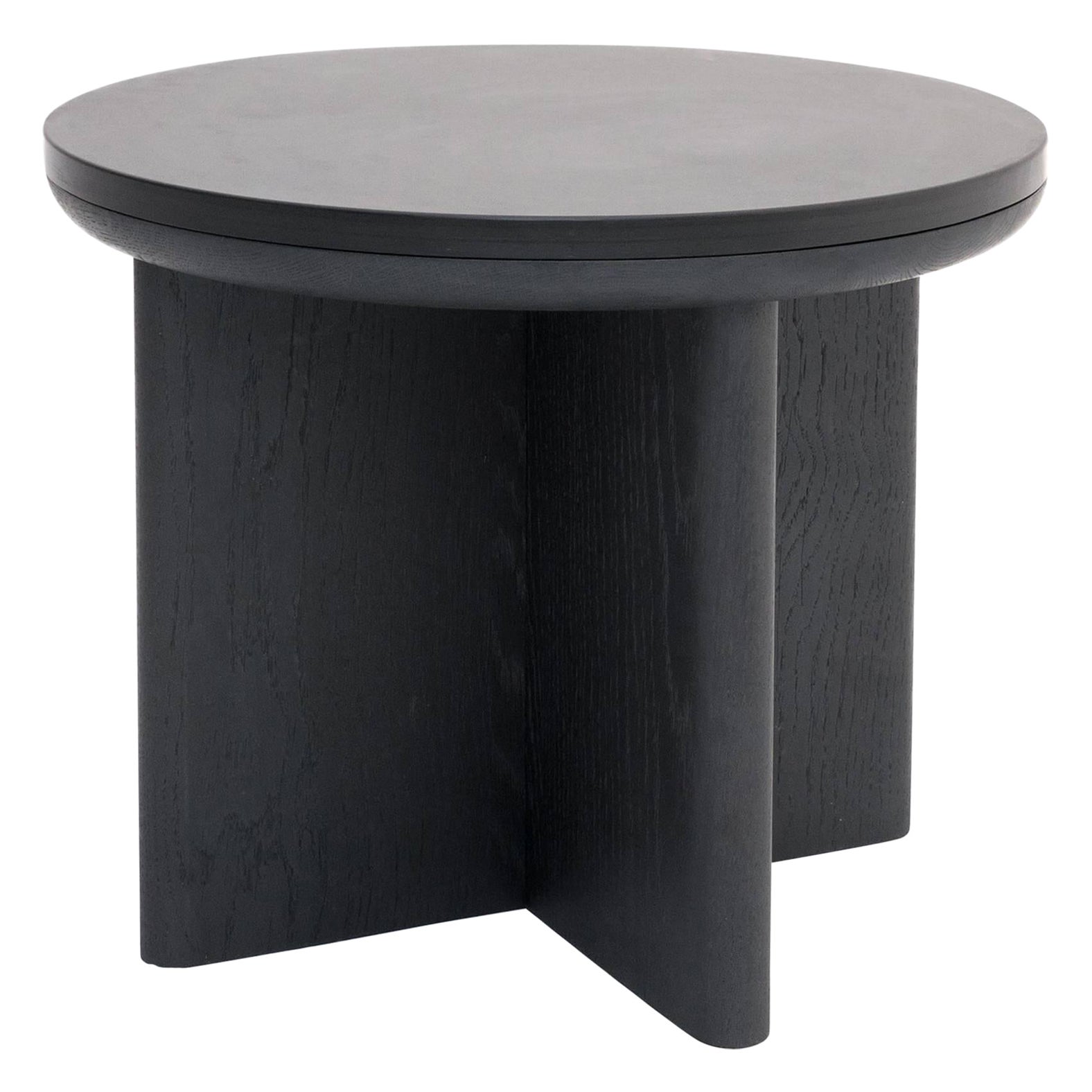 Focus, table d'appoint contemporaine en chêne noir massif et ardoise galloise par Made in Ratio