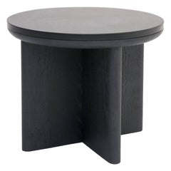 Focus, Solid Black Oak & Welsh Slate Contemporary Side Table by Made in Ratio