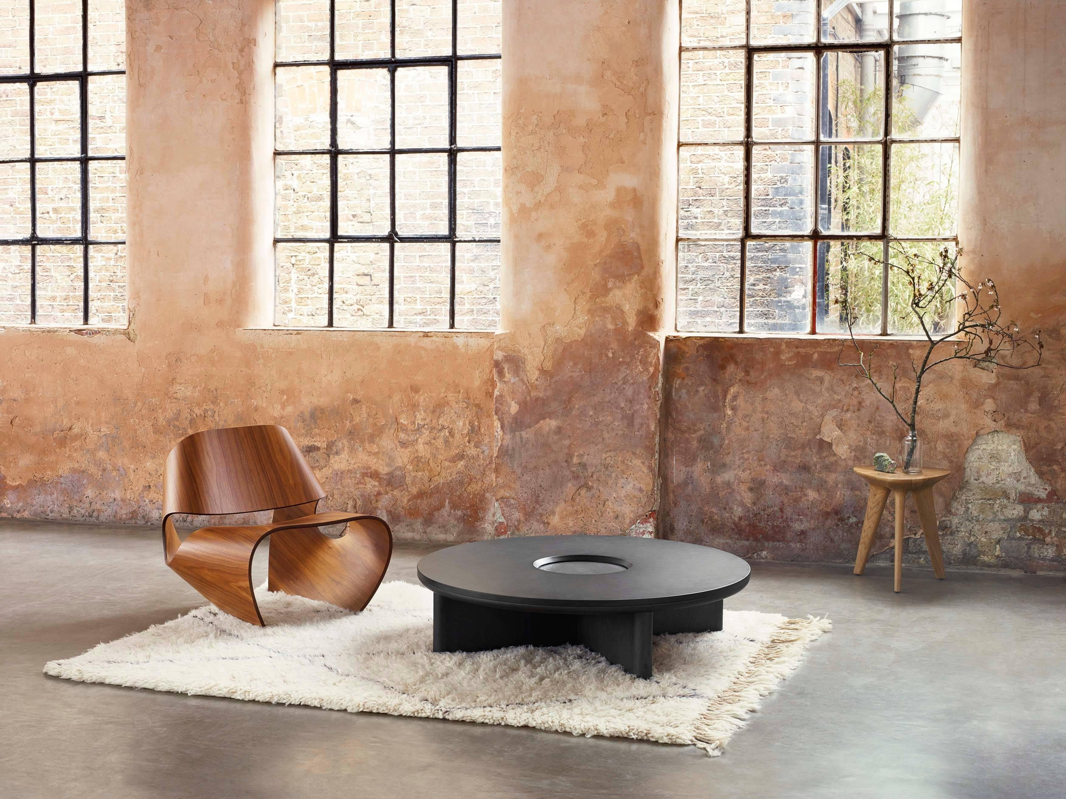 Ebonized Focus, Solid Black Oak & Welsh Slate Large Coffee Table by Made in Ratio For Sale