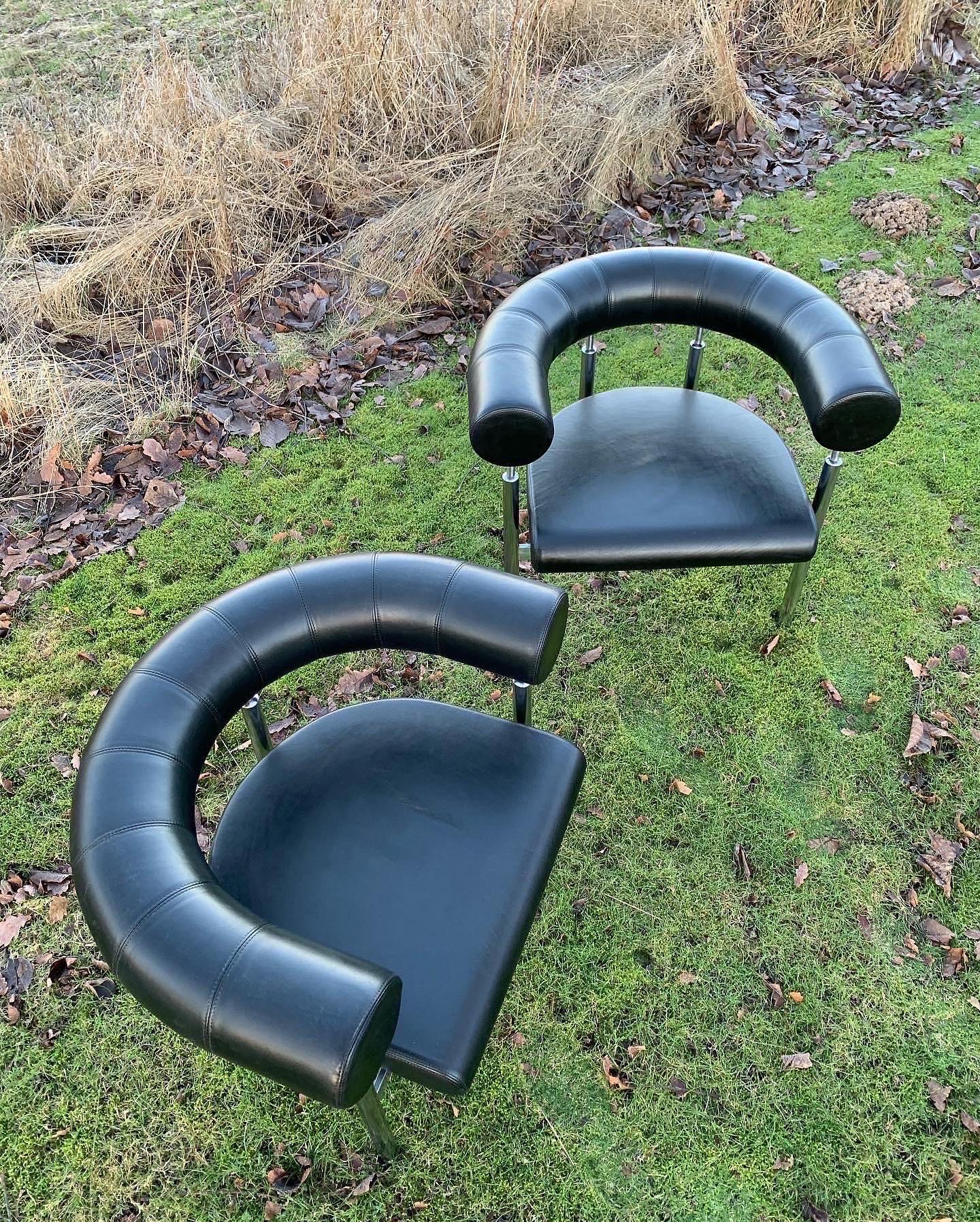 Acier Chaises Foersom & Hiort-Lorenzen 'Cobra', années 1980