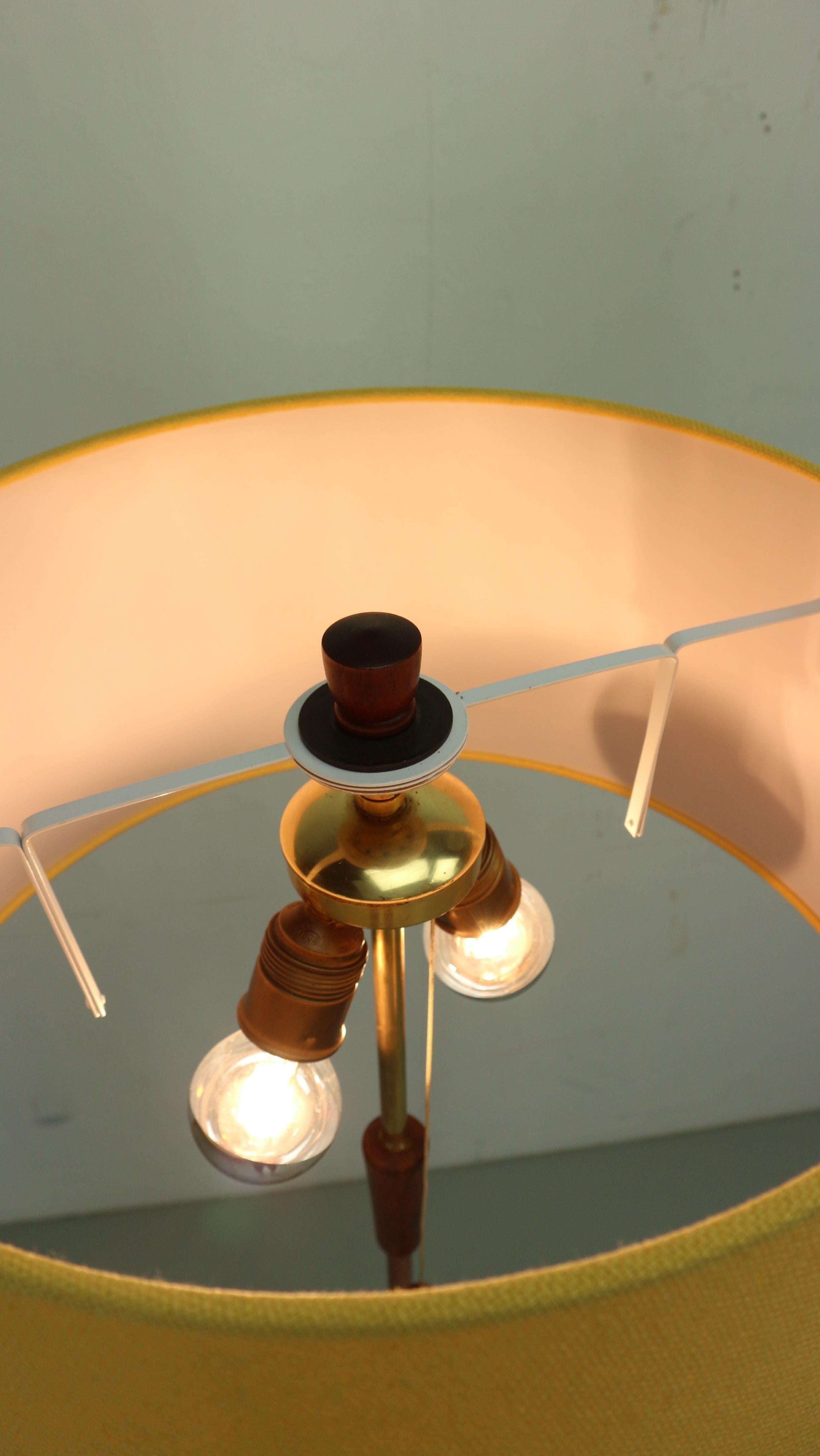 Fog and Morup teak and copper tripot floorlamp Denmark 1960s In Good Condition In The Hague, NL