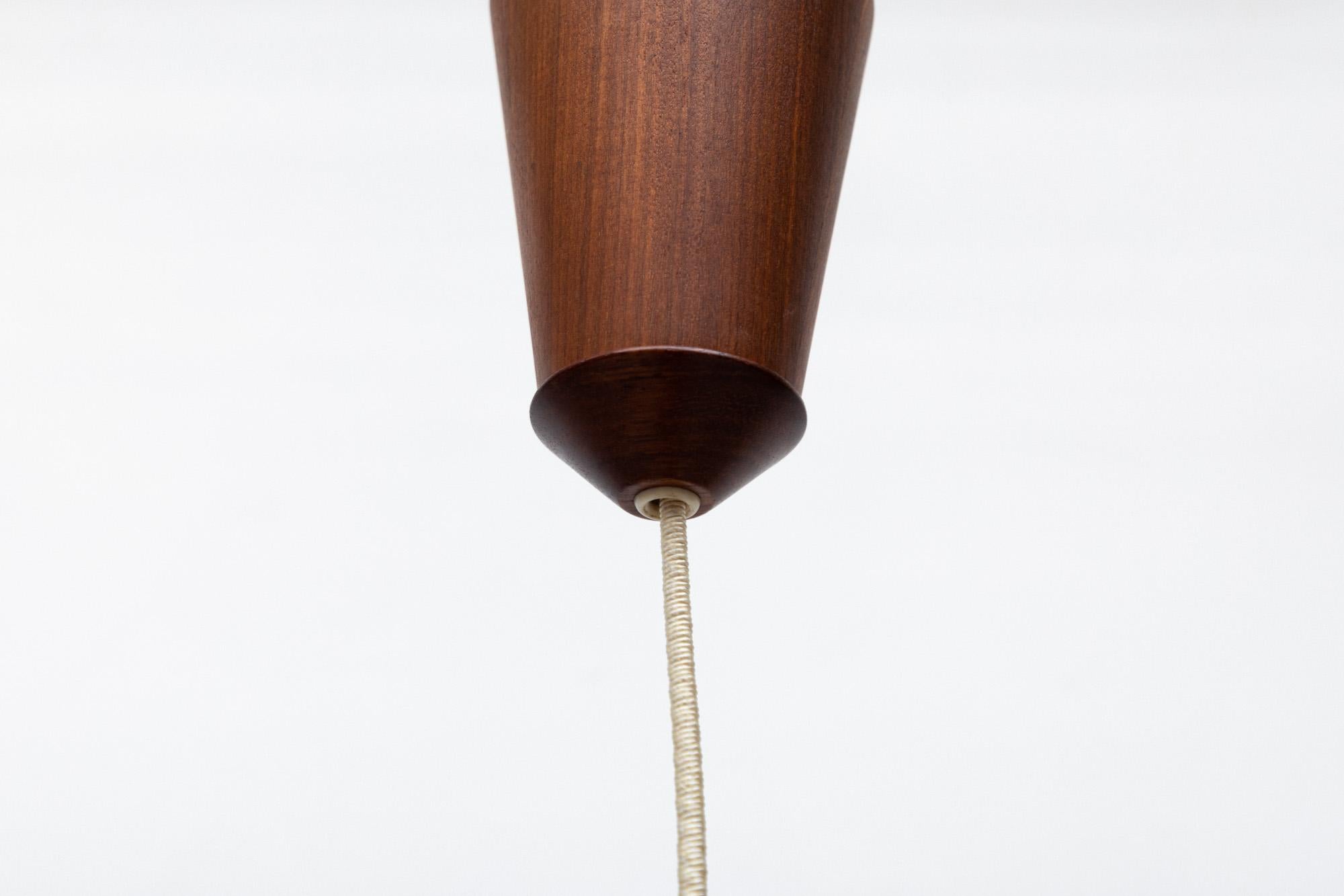 Fog and Morup Teak and Hemp Pendant Lamp by Ib Fabiansen For Sale 2