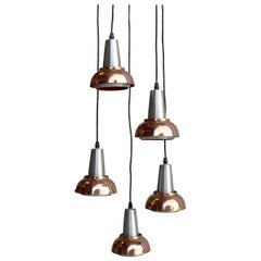 Fog and Mørup Aluminium and Copper Danish 1960s Chandelier