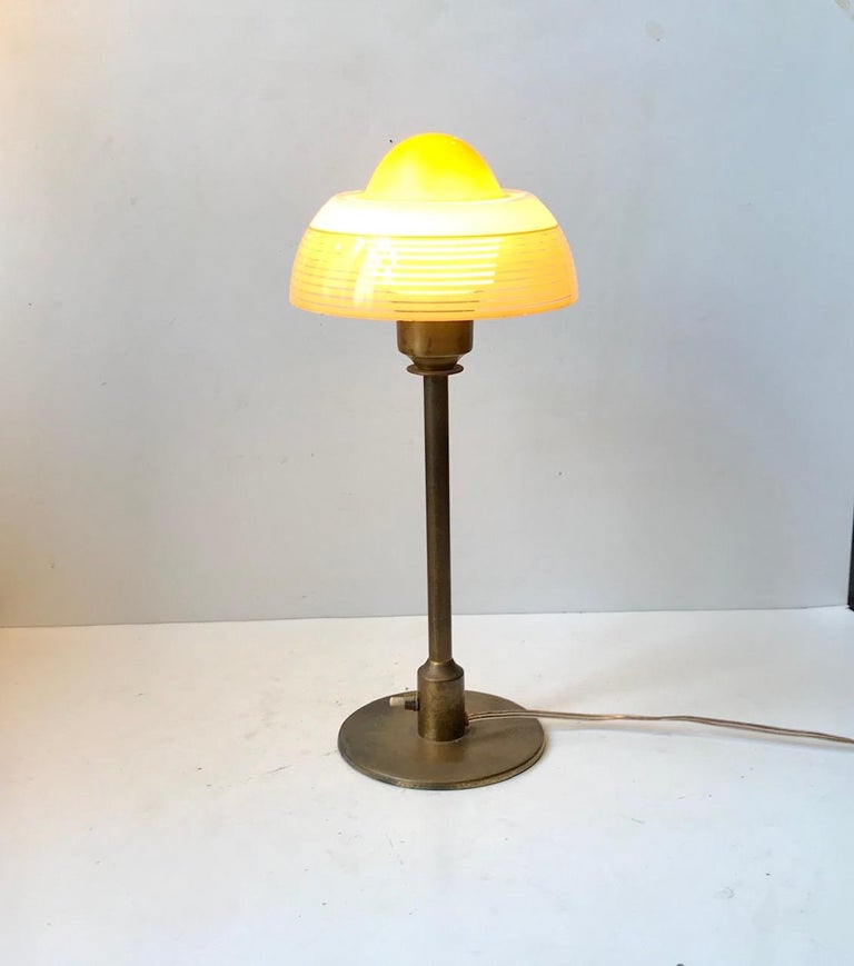 Fog and Morup Art Deco Table Lamp 'The Fried Egg', 1930s For Sale at 1stDibs