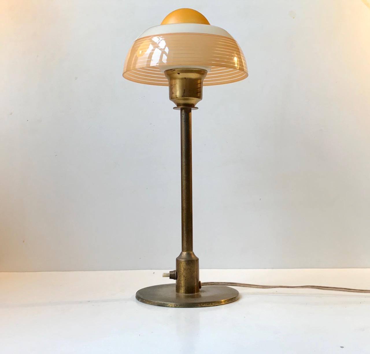 Fog & Morup Art-Déco-Tischlampe „Das Fried Egg“, 1930er Jahre (Messing) im Angebot