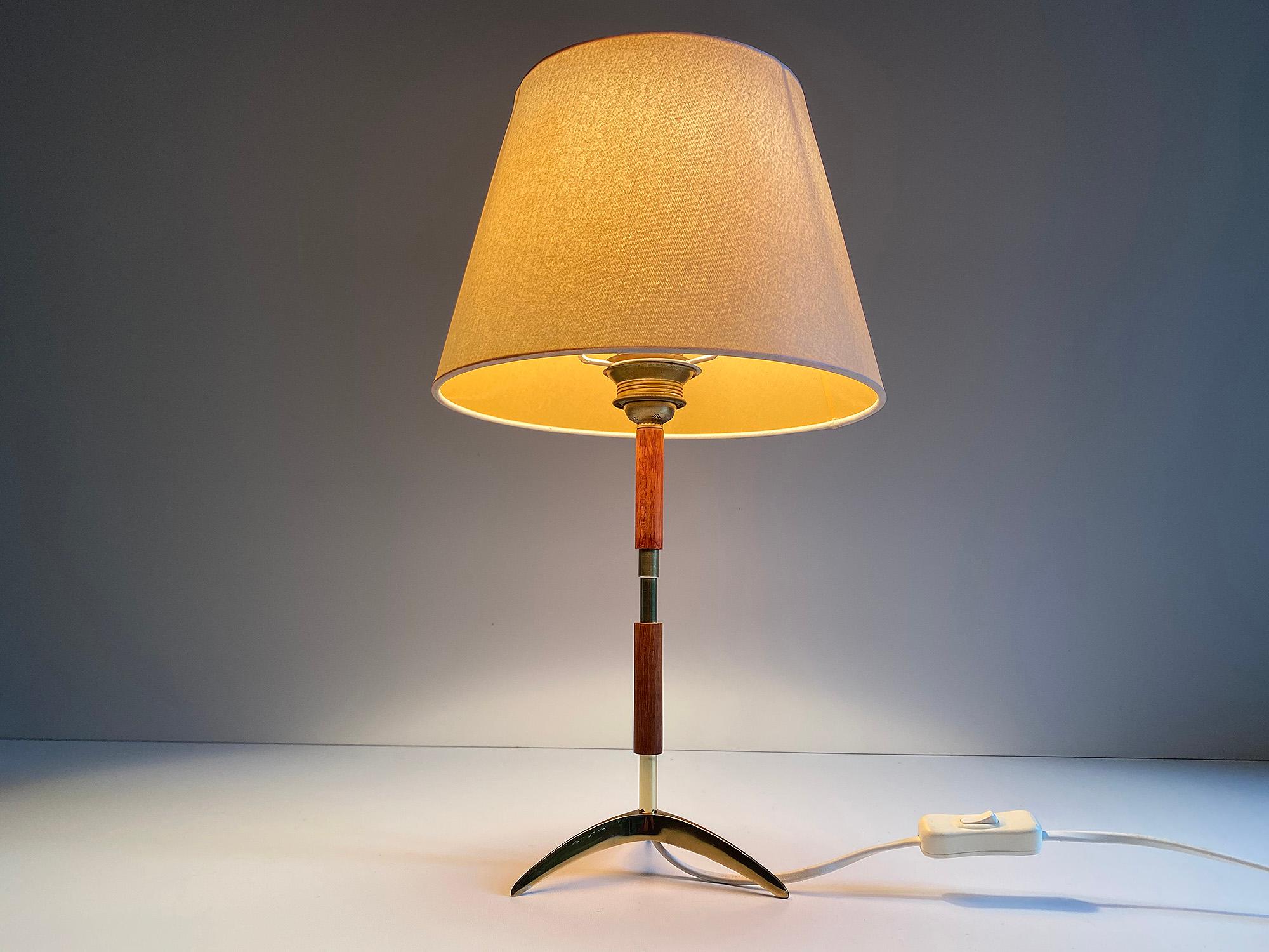 Fog & Mørup Desk /  Table Lamp, Danish Modern, Bronze Brass Teak, 1960s  For Sale 2