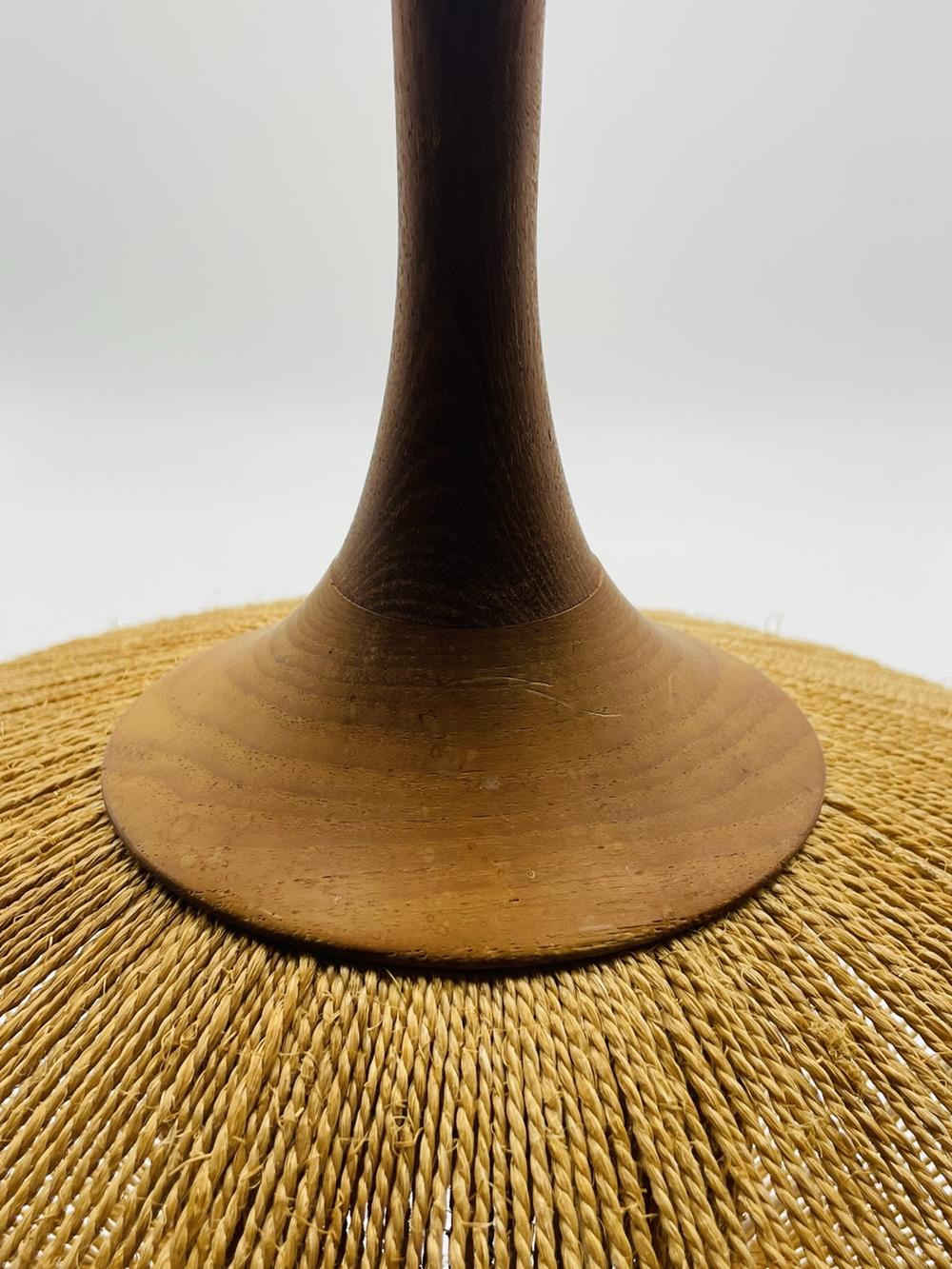 Fog & Morup Hanging Light with Teak Stem and Jute-Wrapped Shade 2