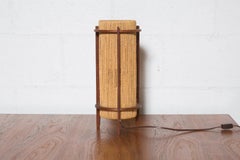 Fog & Morup Hemp and Teak Table Lamp with Wood Base