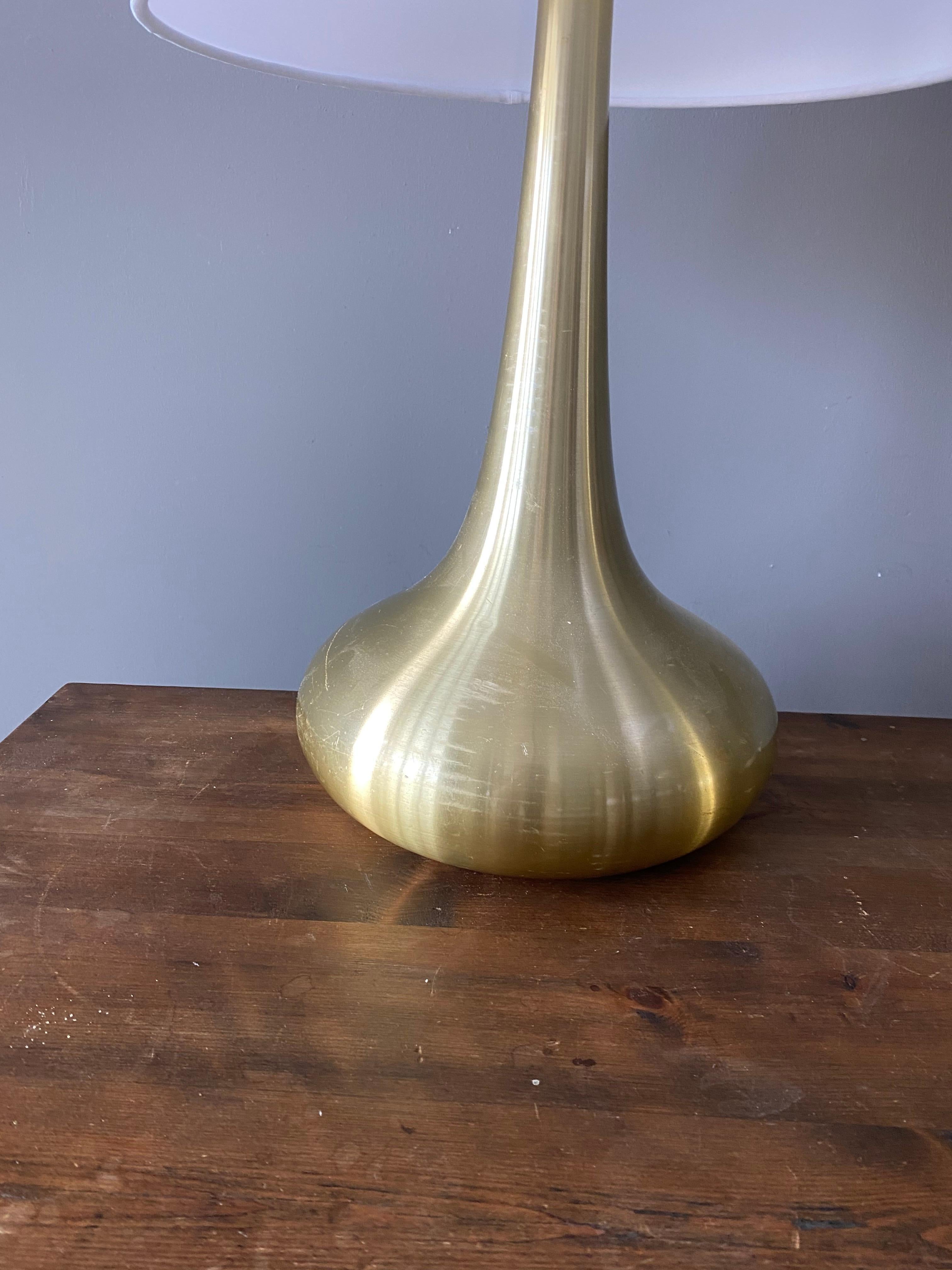 Mid-Century Modern Fog & Morup, Large Table Lamps, Polished Brass, Denmark, 1960s