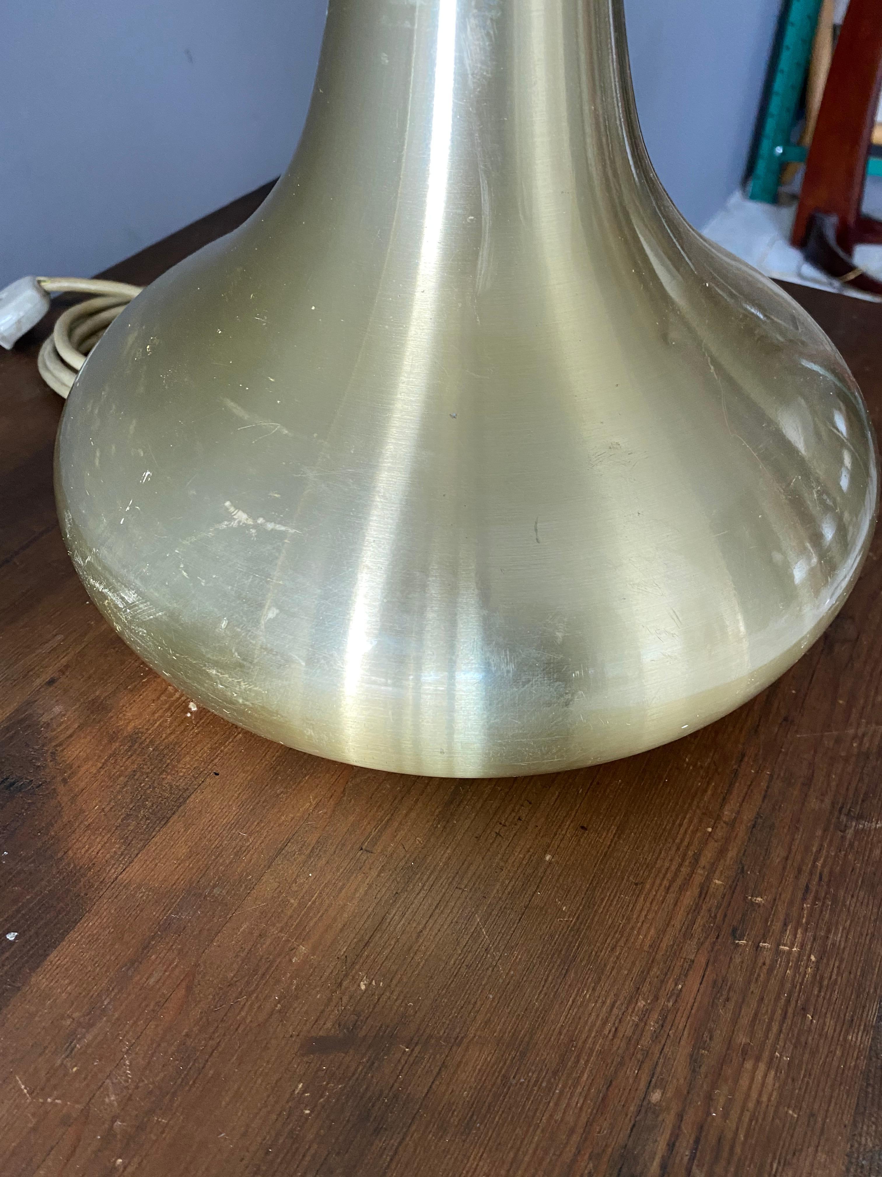 Fog & Morup, Large Table Lamps, Polished Brass, Denmark, 1960s In Fair Condition In High Point, NC