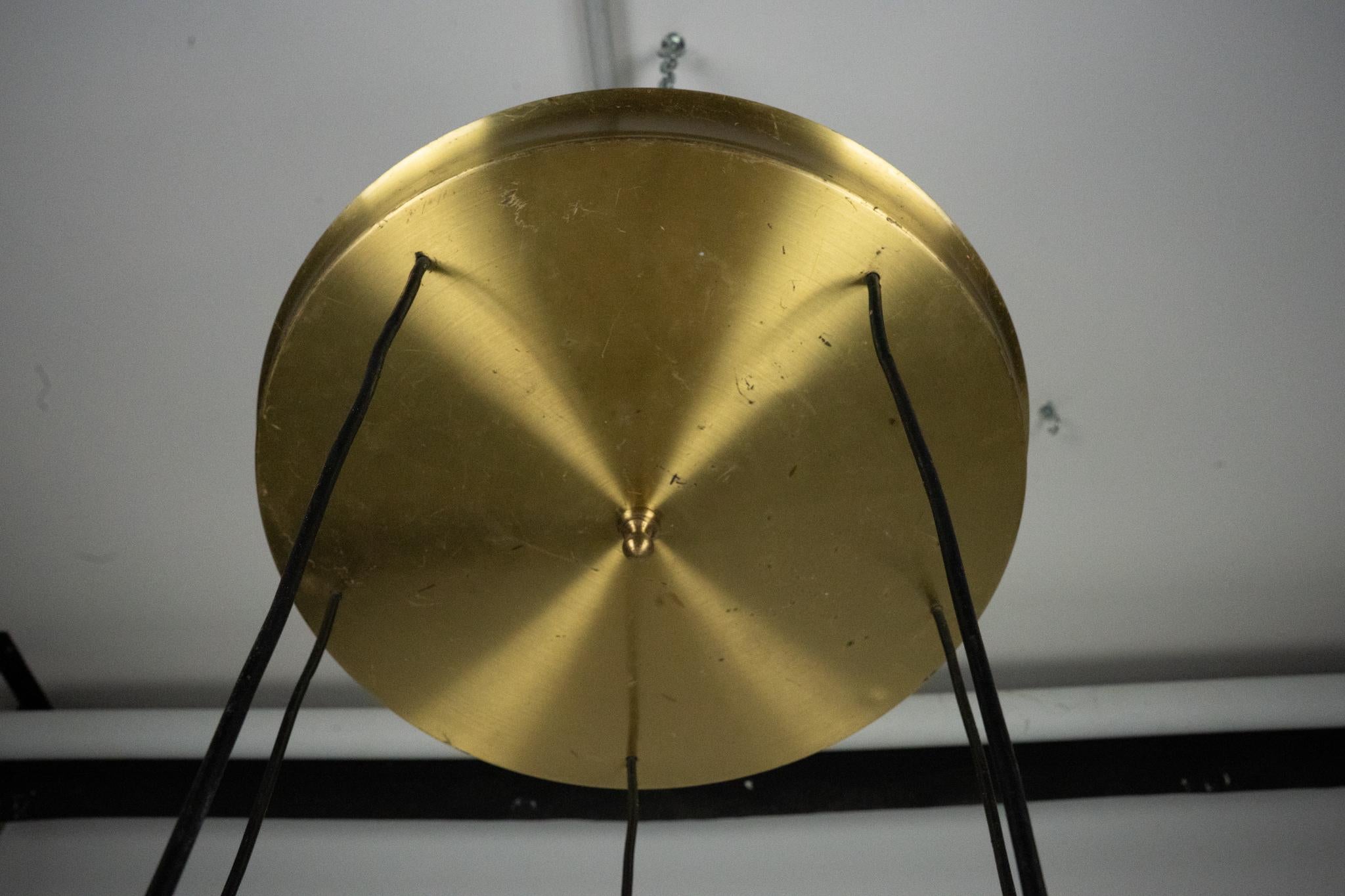 Fog & Morup, Midcentury Brass Pendant with Five Pendant Drops. Danmark, 1960s For Sale 5