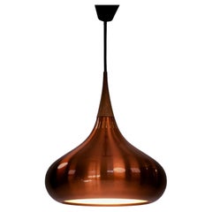 Fog & Mørup Orient Orient copper teak pendant hanging lamp, Jo Hammerborg 1950s