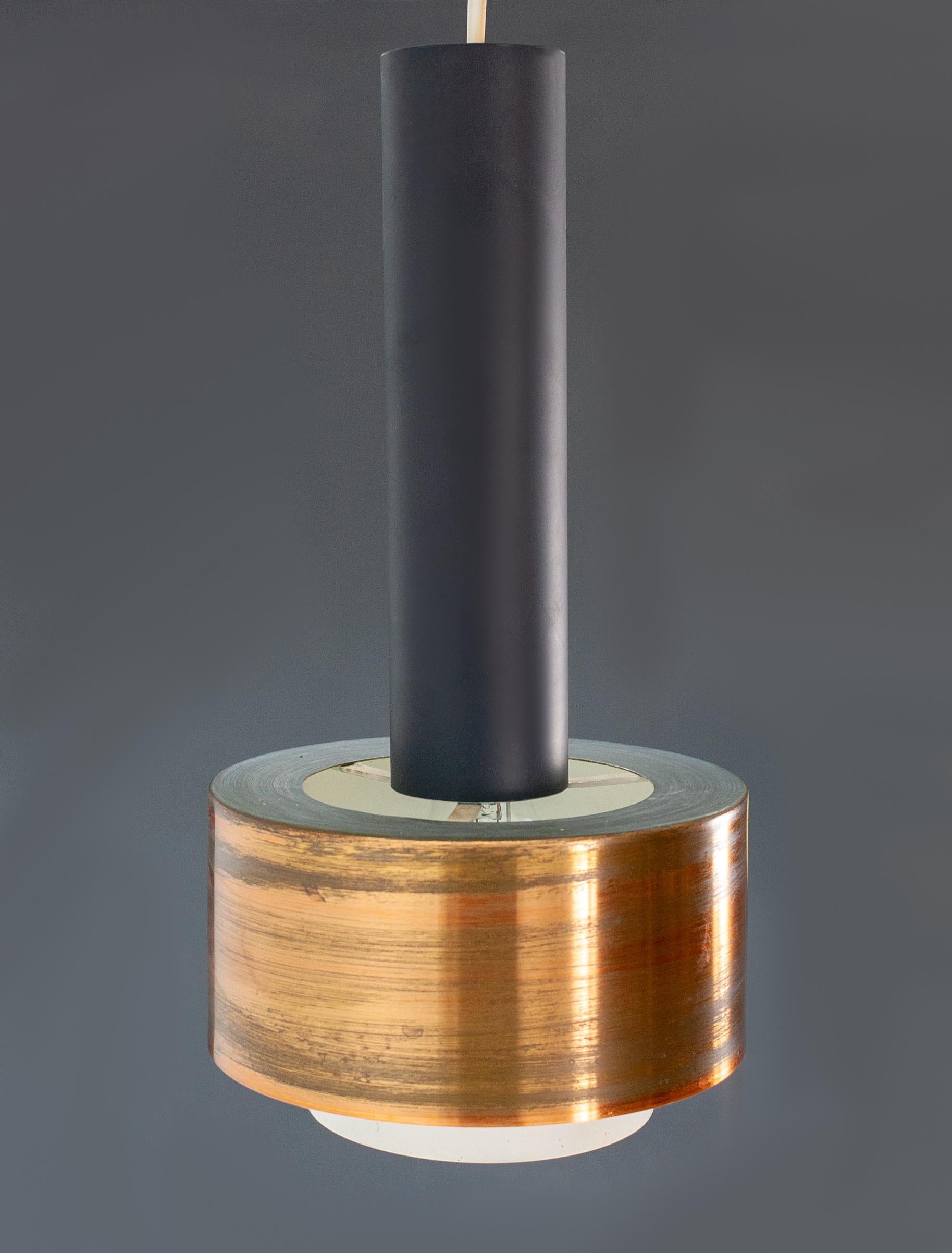 Mid-Century Modern Fog & Mørup Style Brass Pendant Lamp For Sale