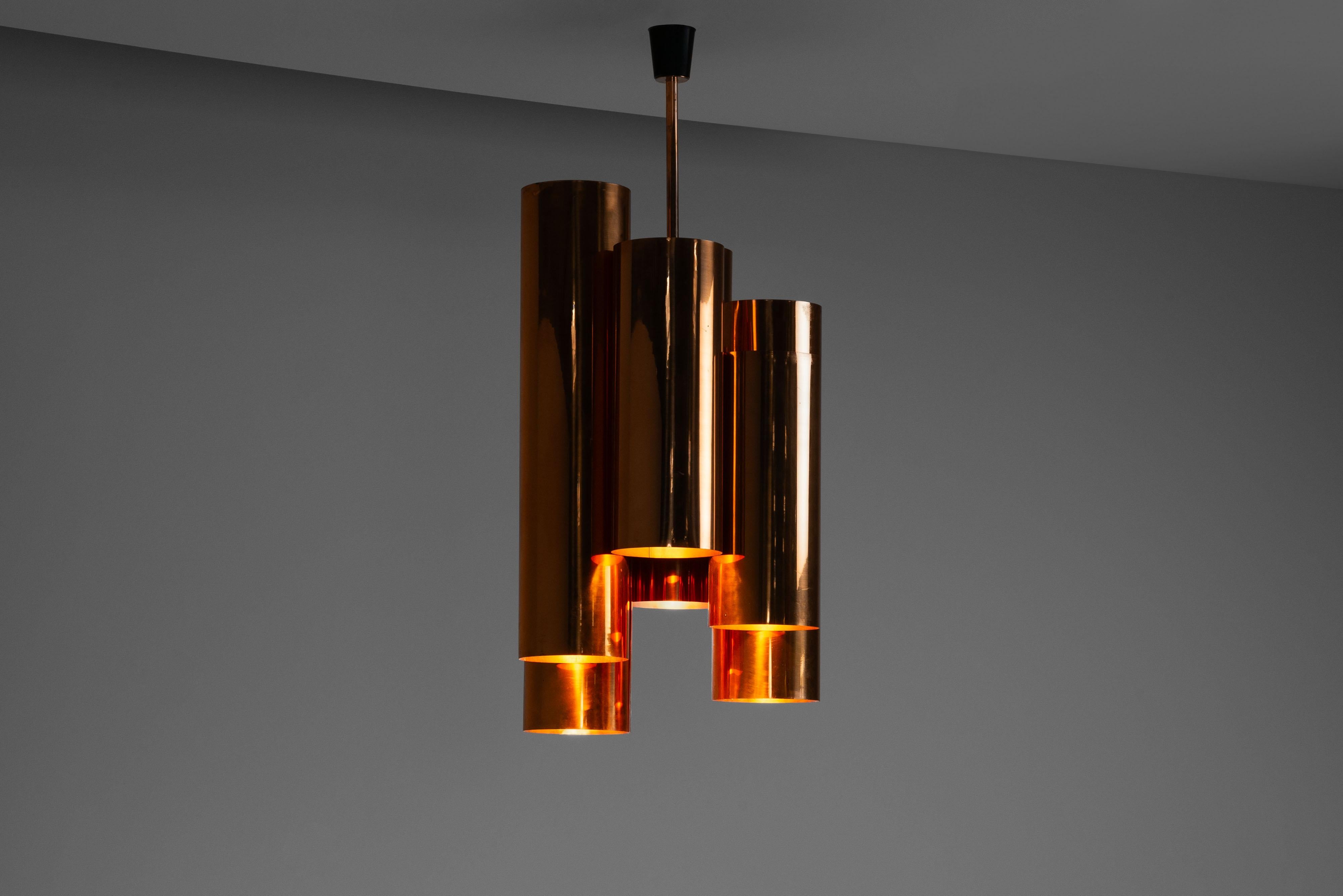 Fog & Morup unique chandelier in copper Denmark 1960 For Sale 3