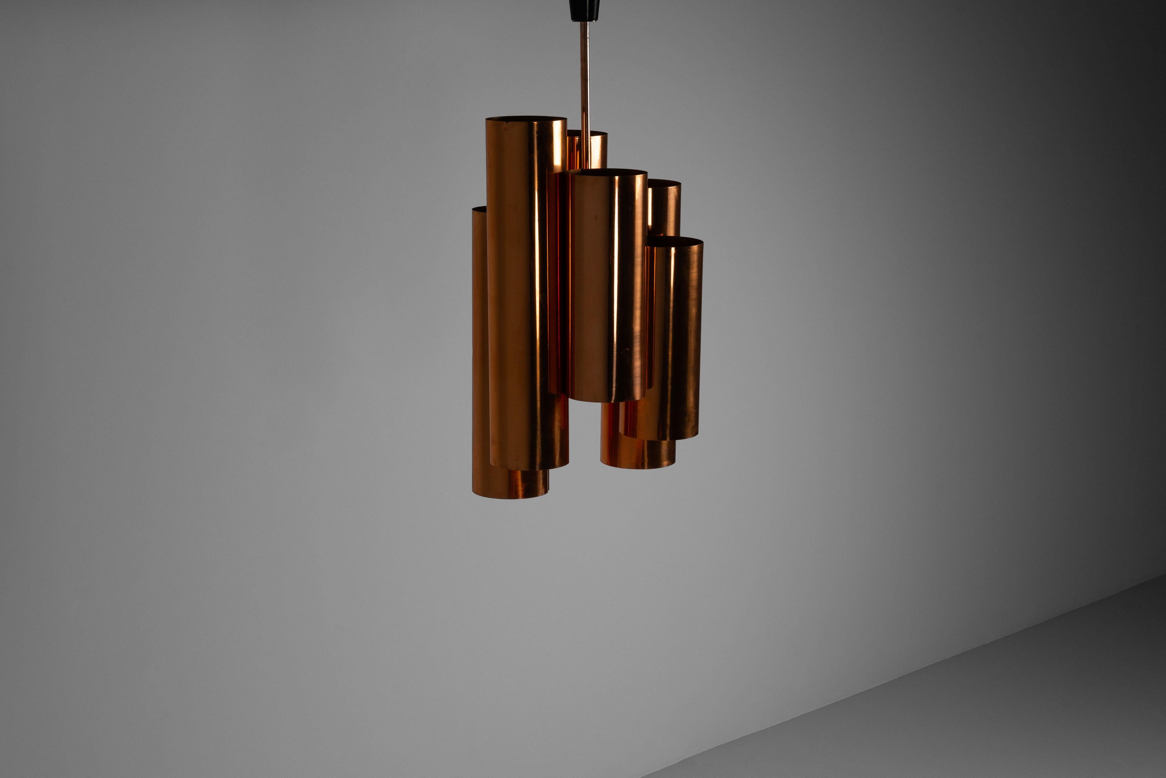 Fog & Morup unique chandelier in copper Denmark 1960 For Sale 7