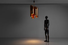 Fog & Morup unique chandelier in copper Denmark 1960