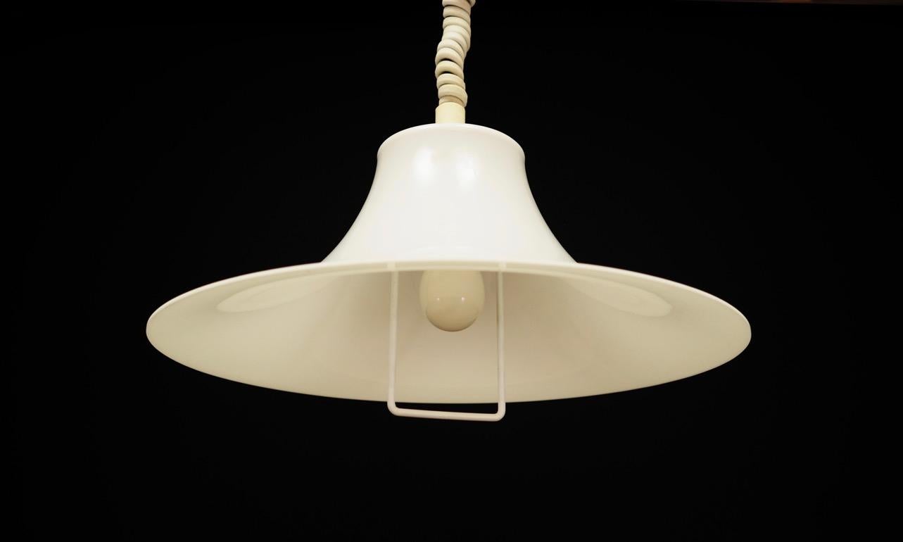 Scandinavian Modern Fog & Mørup White Plastic Lamp Vintage Danish Design, 1960s For Sale