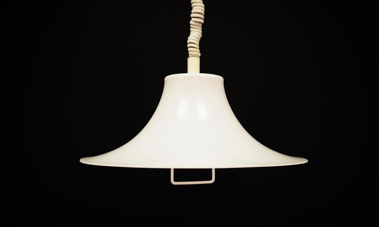 Late 20th Century Fog & Mørup White Plastic Lamp Vintage Danish Design, 1960s For Sale