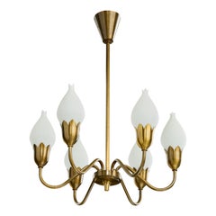 Fog
Mørup, Chandelier, Brass, Glass, Denmark, 1950s