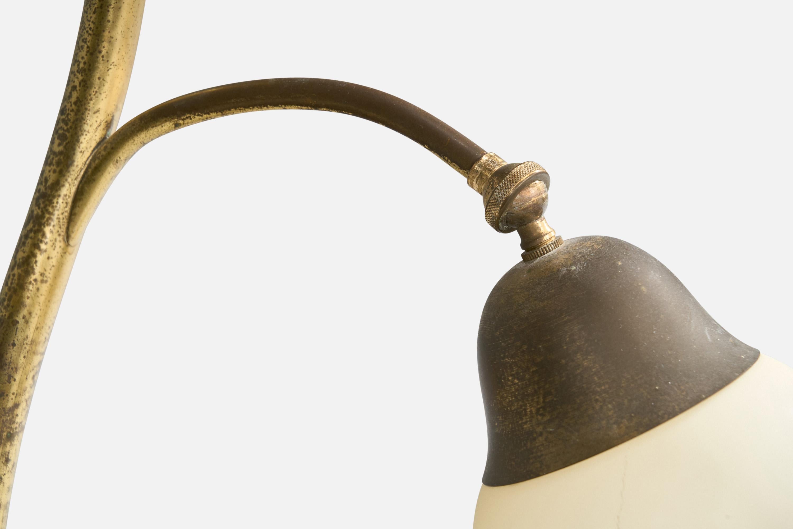 Fog & Mørup, Lámpara de pie, Latón, Cristal, Dinamarca, Década de 1940 en venta 2