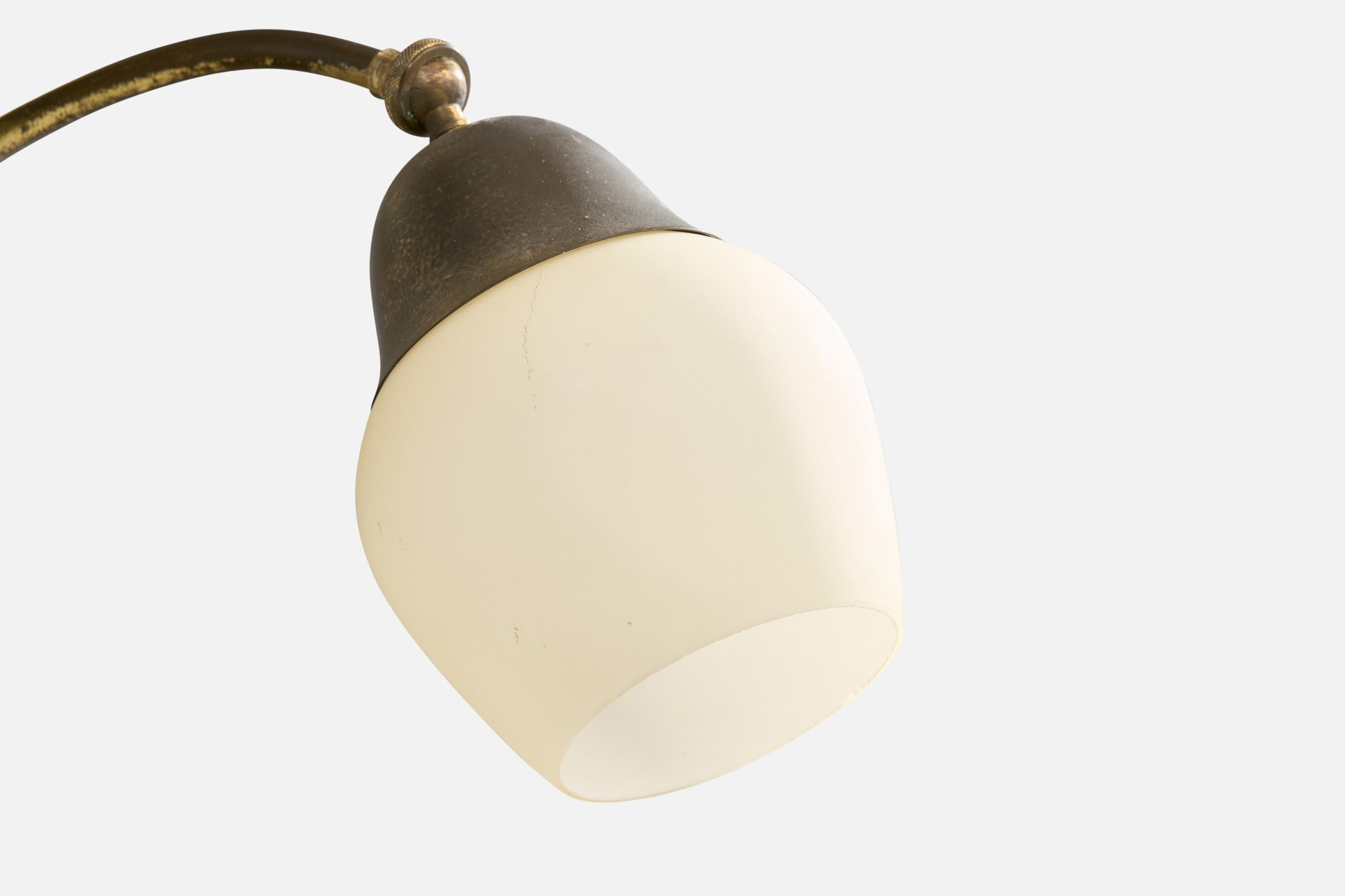 Fog & Mørup, Lámpara de pie, Latón, Cristal, Dinamarca, Década de 1940 en venta 3