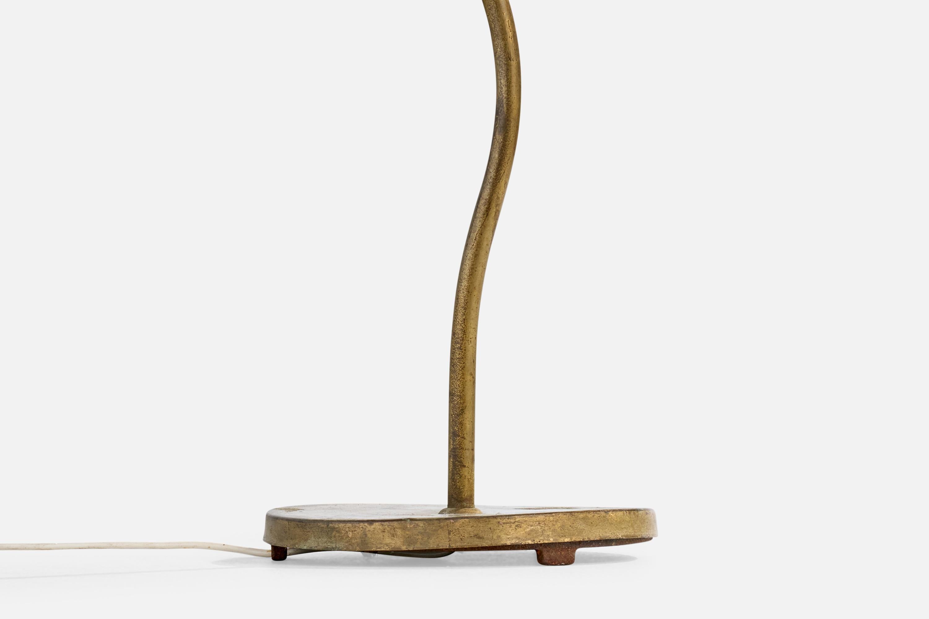 Fog & Mørup, Floor Lamp, Brass, Rattan, Denmark, 1940s For Sale 4