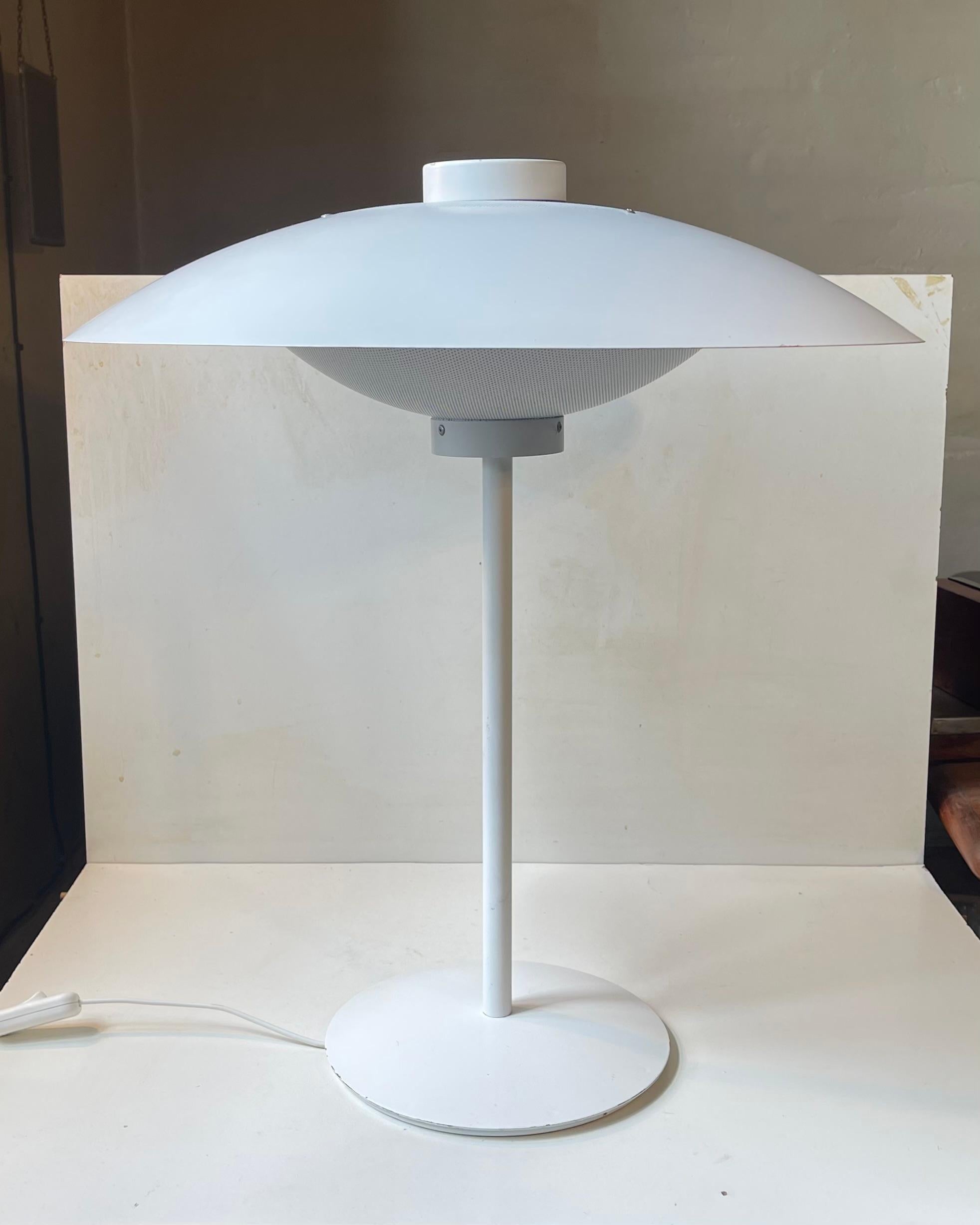 Scandinavian Modern Fog & Mørup Large White Danish Modern Table Lamp, 1970s For Sale