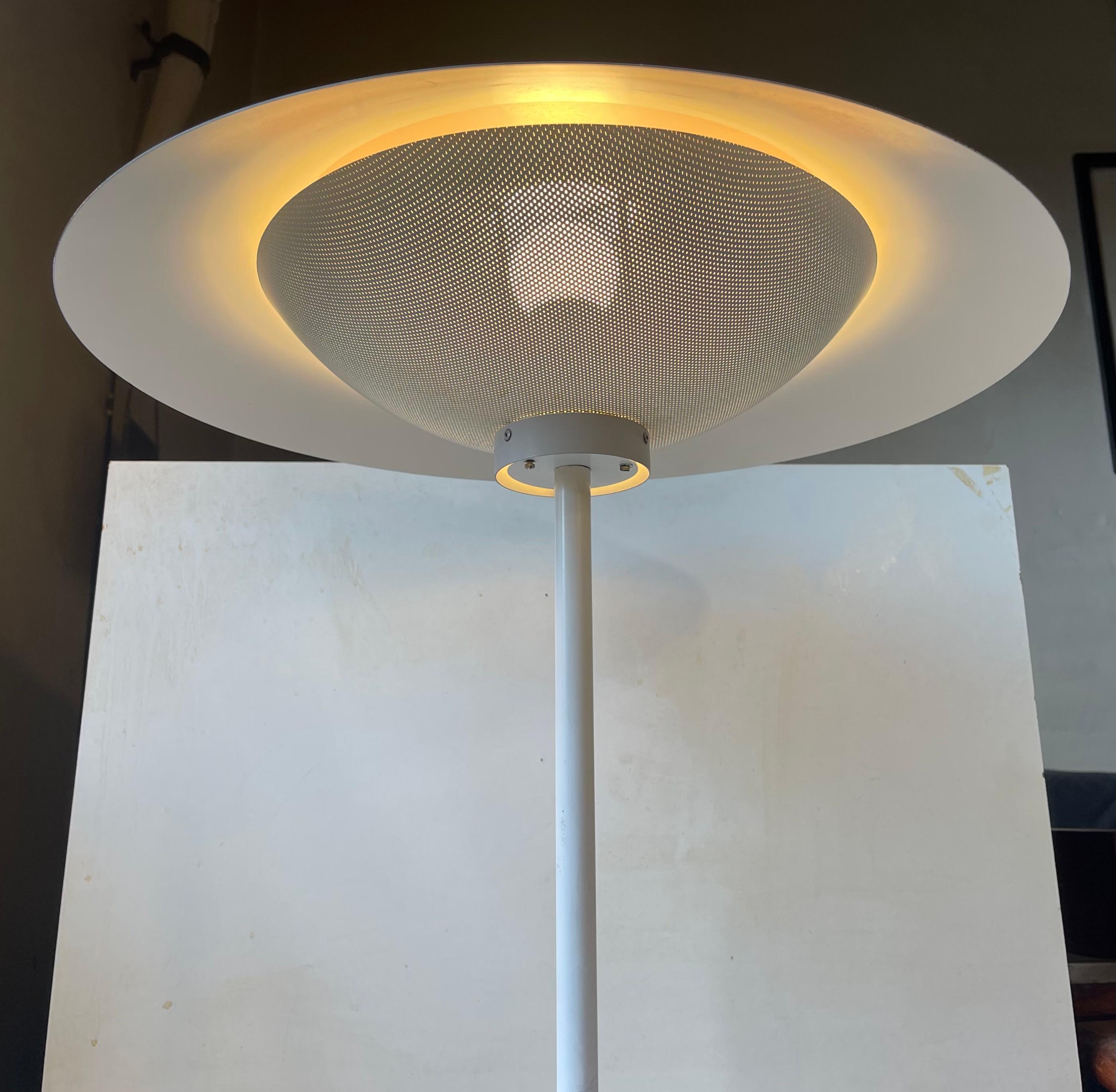 Powder-Coated Fog & Mørup Large White Danish Modern Table Lamp, 1970s For Sale