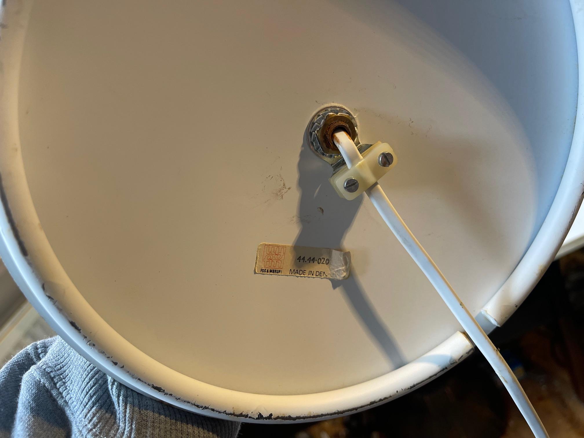 Metal Fog & Mørup Large White Danish Modern Table Lamp, 1970s For Sale