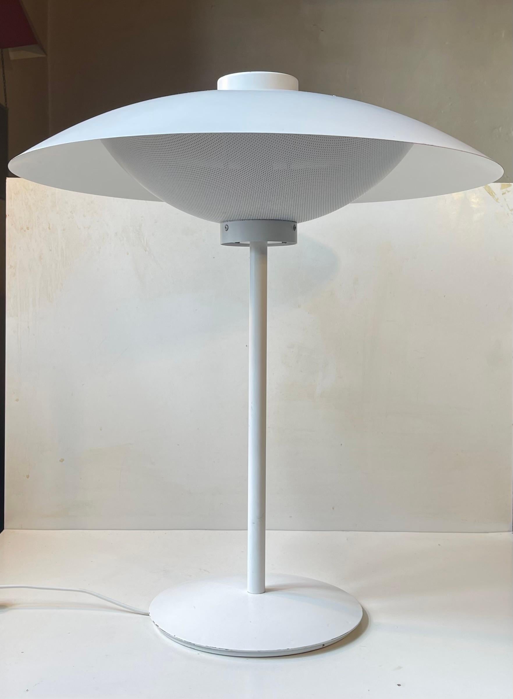 Fog & Mørup Large White Danish Modern Table Lamp, 1970s For Sale 2