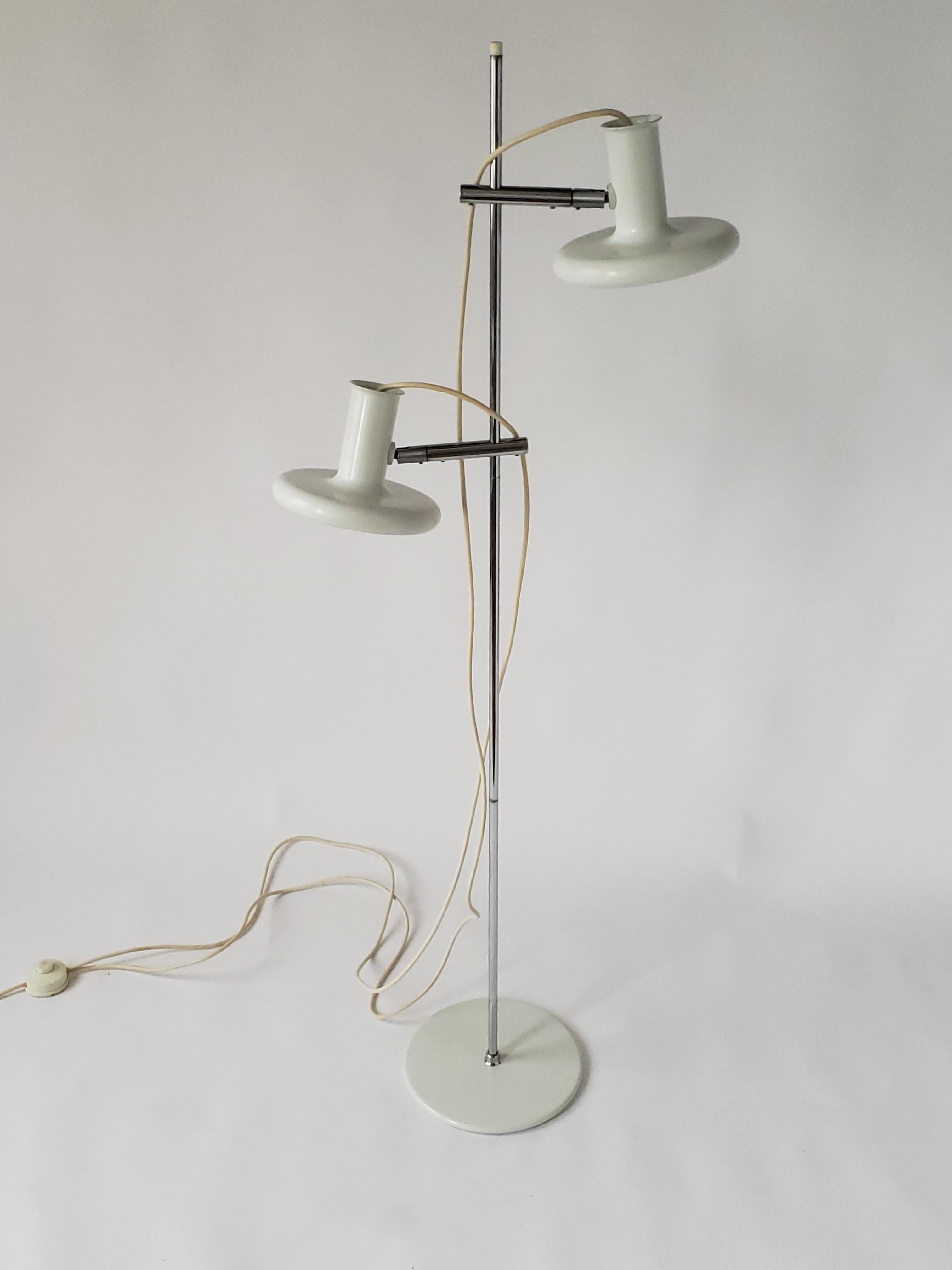 Danish Fog & Mørup Optima Floor Lamp with 2 Shades, 1960s, Denmark
