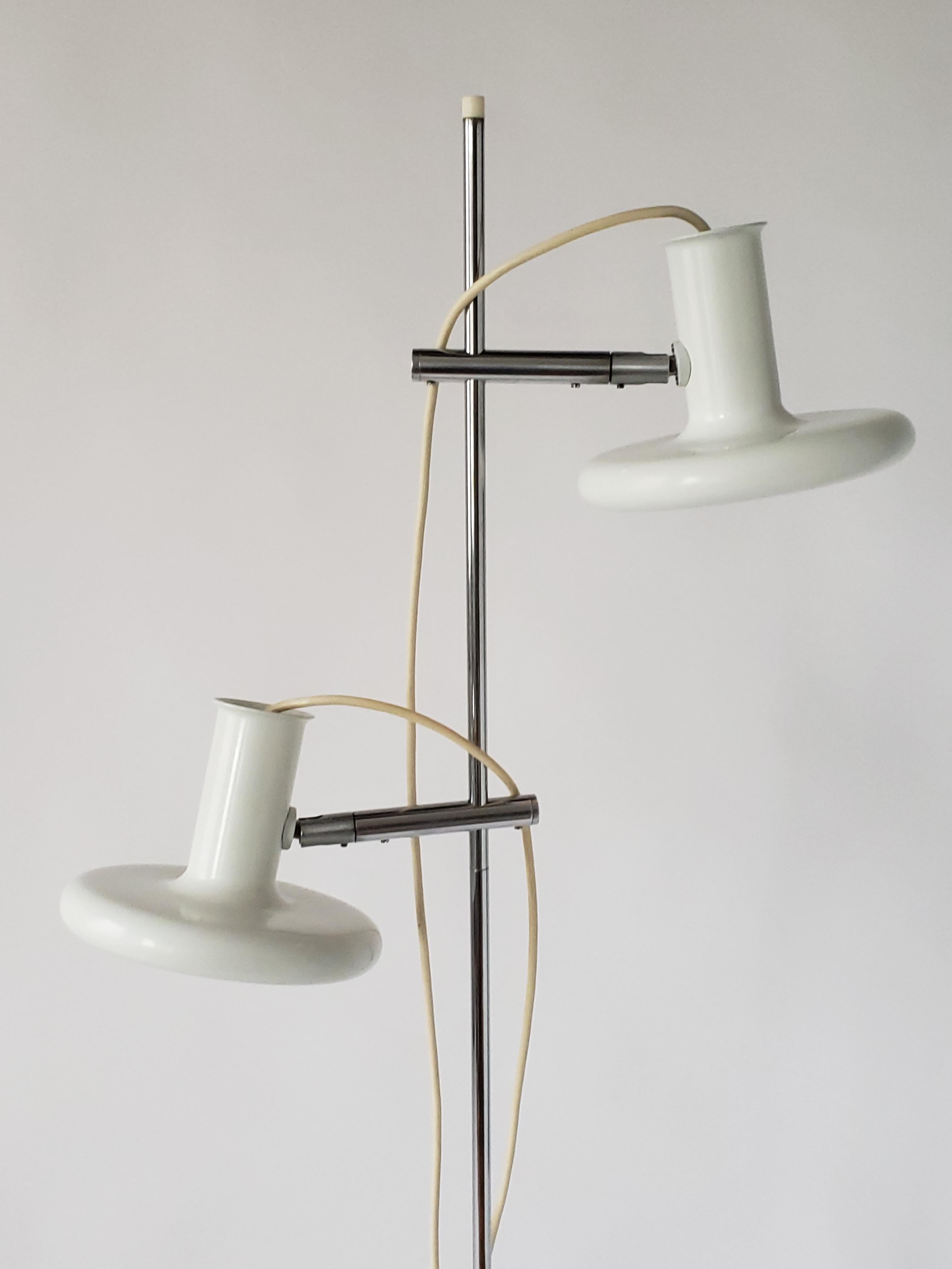 Enameled Fog & Mørup Optima Floor Lamp with 2 Shades, 1960s, Denmark