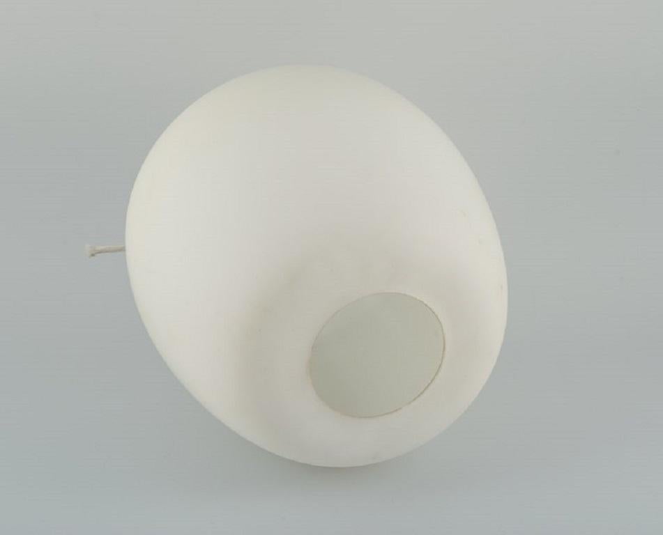 Danish Fog & Mørup Pendant in Frosted Opal Glass with Brass Mounting, Mid-20th C For Sale