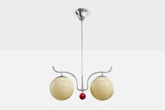 Fog & Mørup, Pendelleuchte, Metall, Glas, Holz, Dänemark, 1939