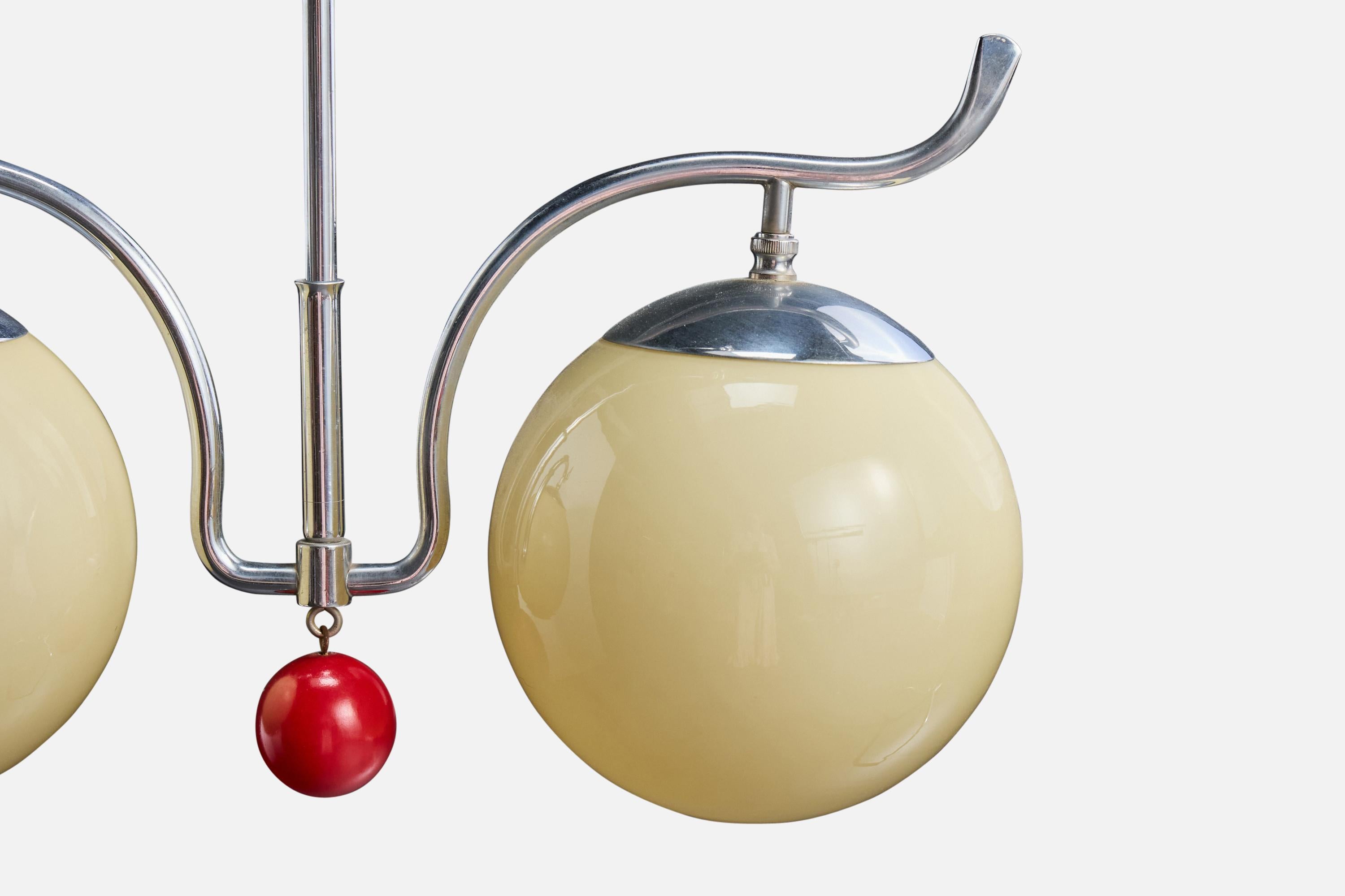 Metallo Fog & Mørup, Lampada a sospensione, metallo, vetro, Wood, Danimarca, 1939 in vendita