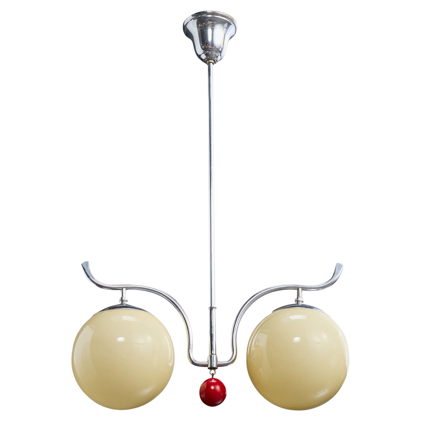 Fog & Mørup, Lampada a sospensione, metallo, vetro, Wood, Danimarca, 1939 in vendita