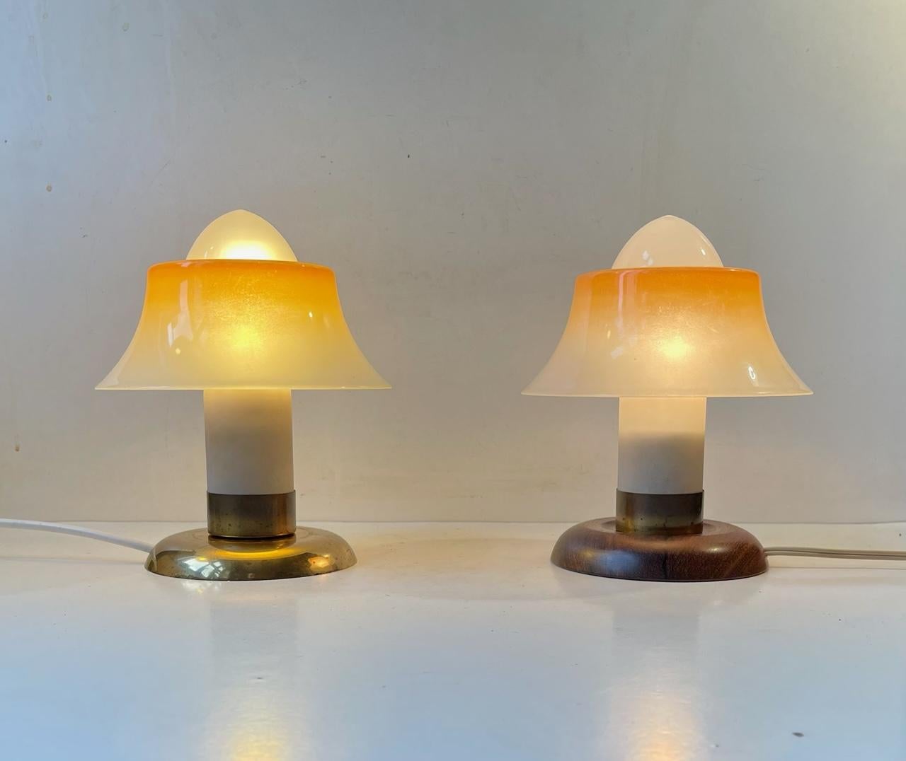 Danish Fog & Mørup Small Fried-Egg Table Lamps, Denmark 1950s For Sale
