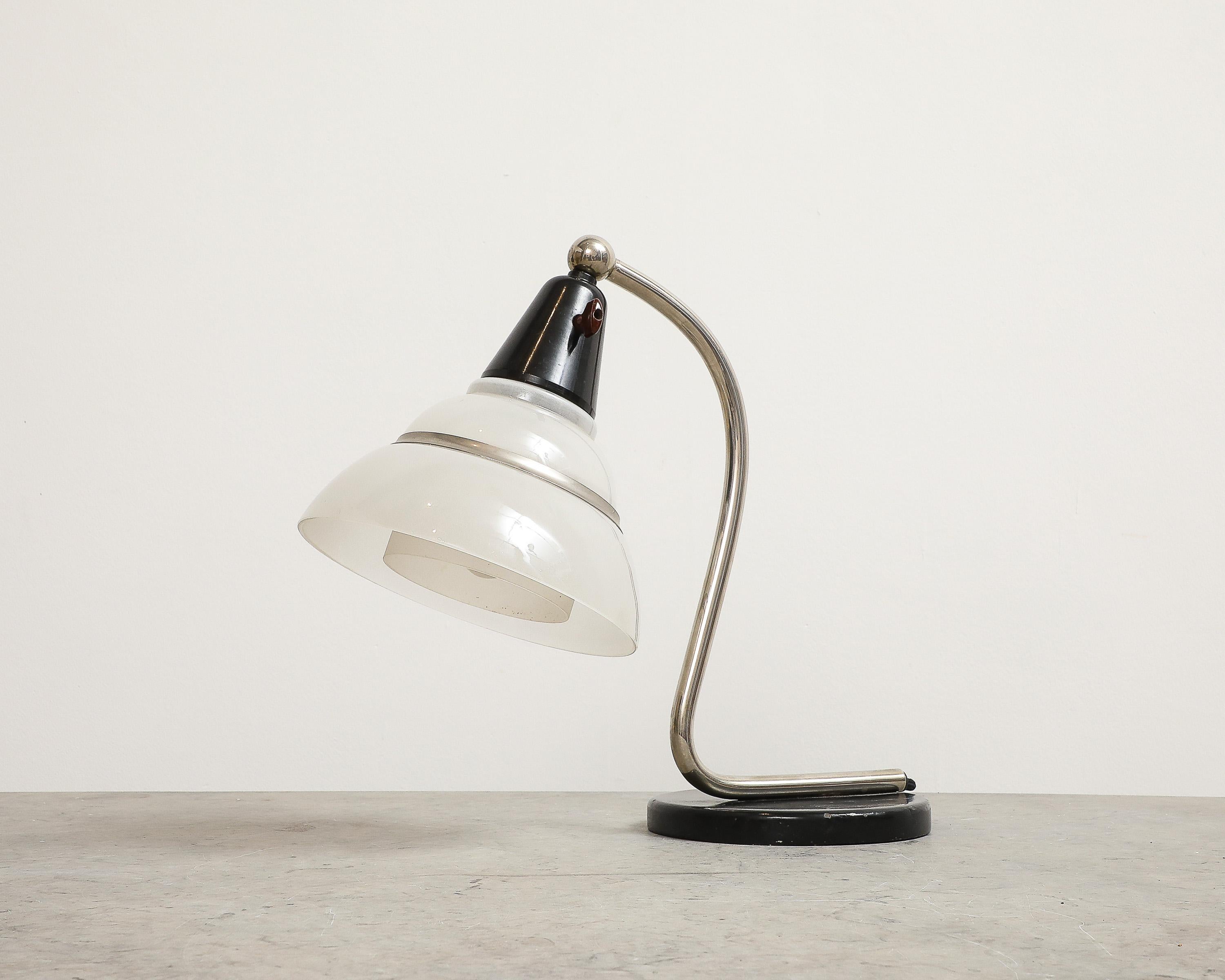 Danish Fog & Mørup, Snake Light with White Frosted Shades, Denmark, circa 1930 For Sale