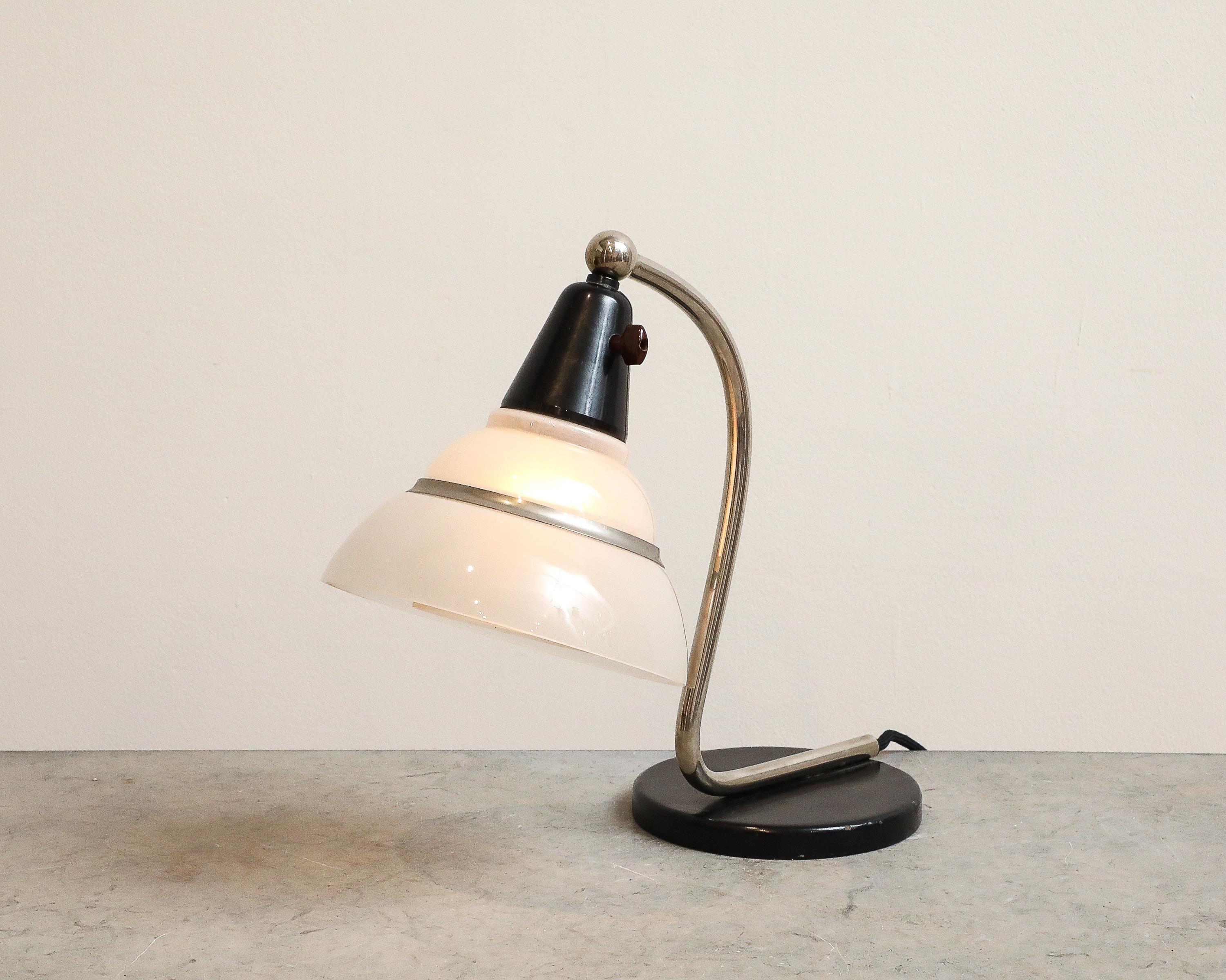 Blown Glass Fog & Mørup, Snake Light with White Frosted Shades, Denmark, circa 1930 For Sale