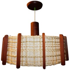 Fog & Mørup Style Danish Teak Ceiling Light