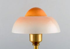 Fog & Mørup Table Lamp in Brass, "Fried Egg" Screens in Glass, Danish Design