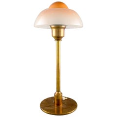 Fog & Mørup Table Lamp in Brass, "Fried Egg" Screens in Glass, Danish Design
