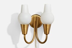 Fog & Mørup, Wall Light, Brass, Glass, Denmark, 1950s