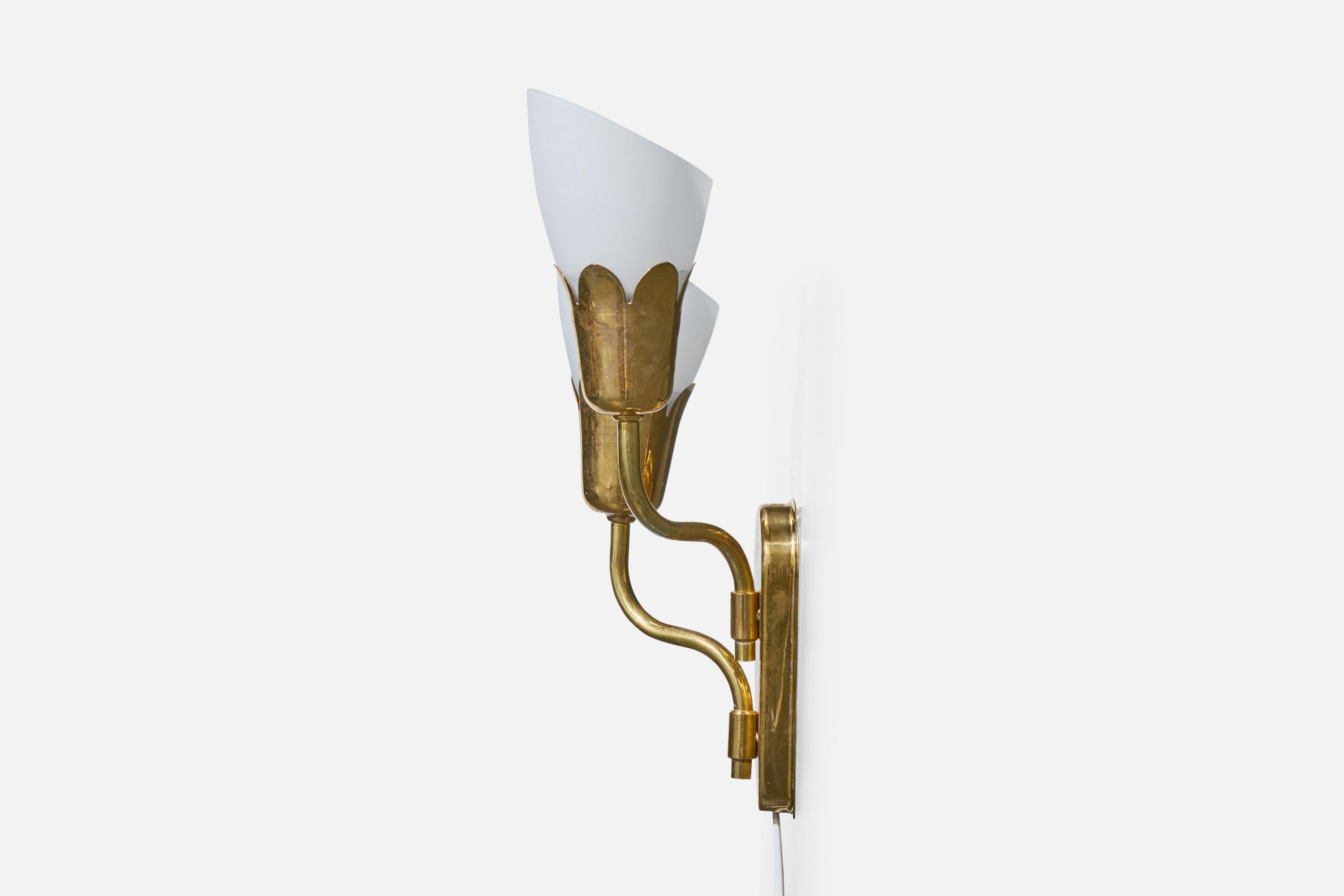 Danese Fog & Mørup, Applique, Ottone, Vetro, Danimarca, anni '1950 in vendita