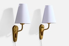 Fog & Mørup, Apliques, Latón, Tela, Dinamarca, Años 50