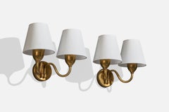 Fog & Mørup, Luci da parete, Ottone, Tessuto, Danimarca, anni '50