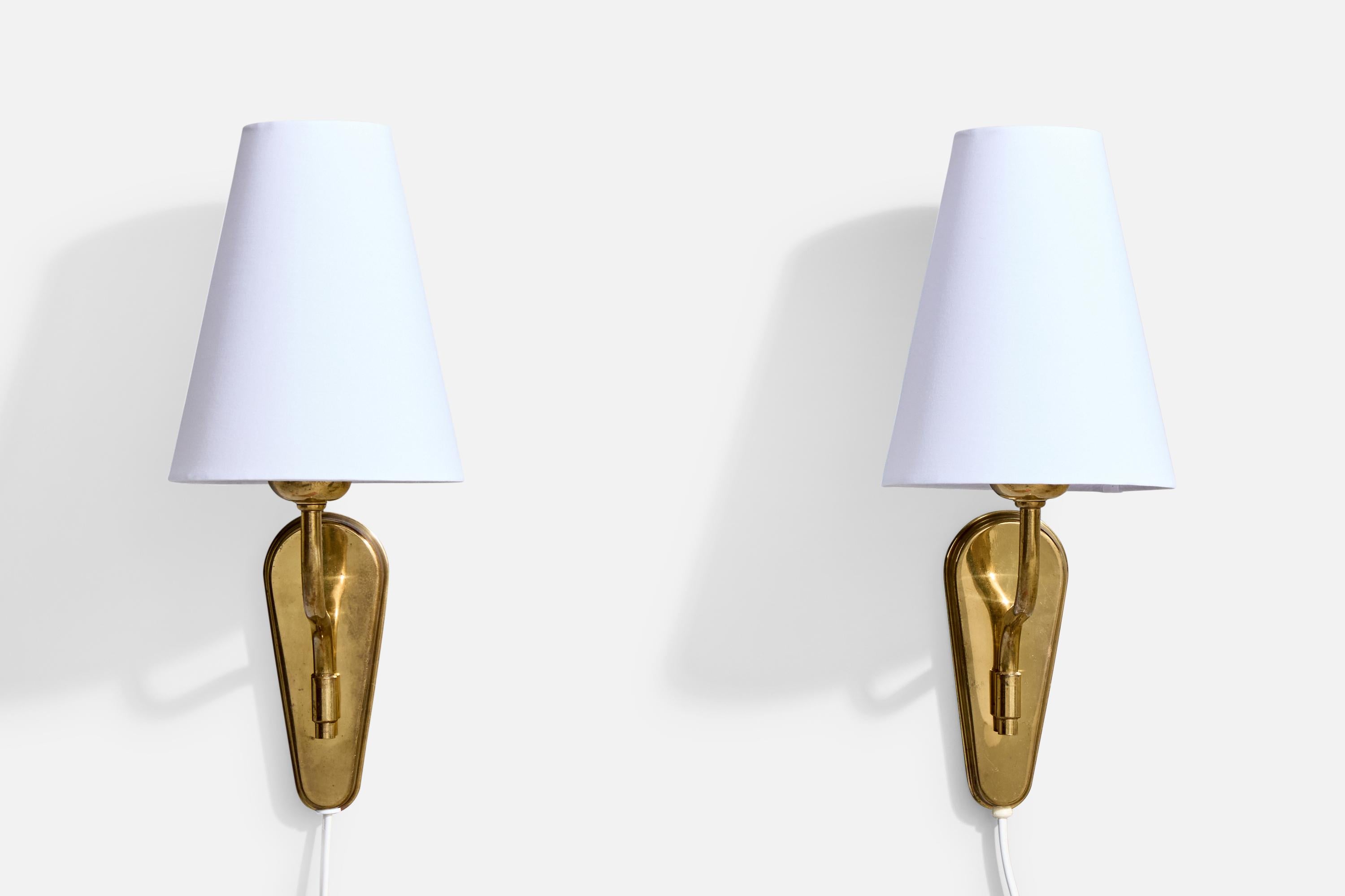 Mid-Century Modern Fog & Mørup, Lights, laiton, tissu, Danemark, années 1950 en vente