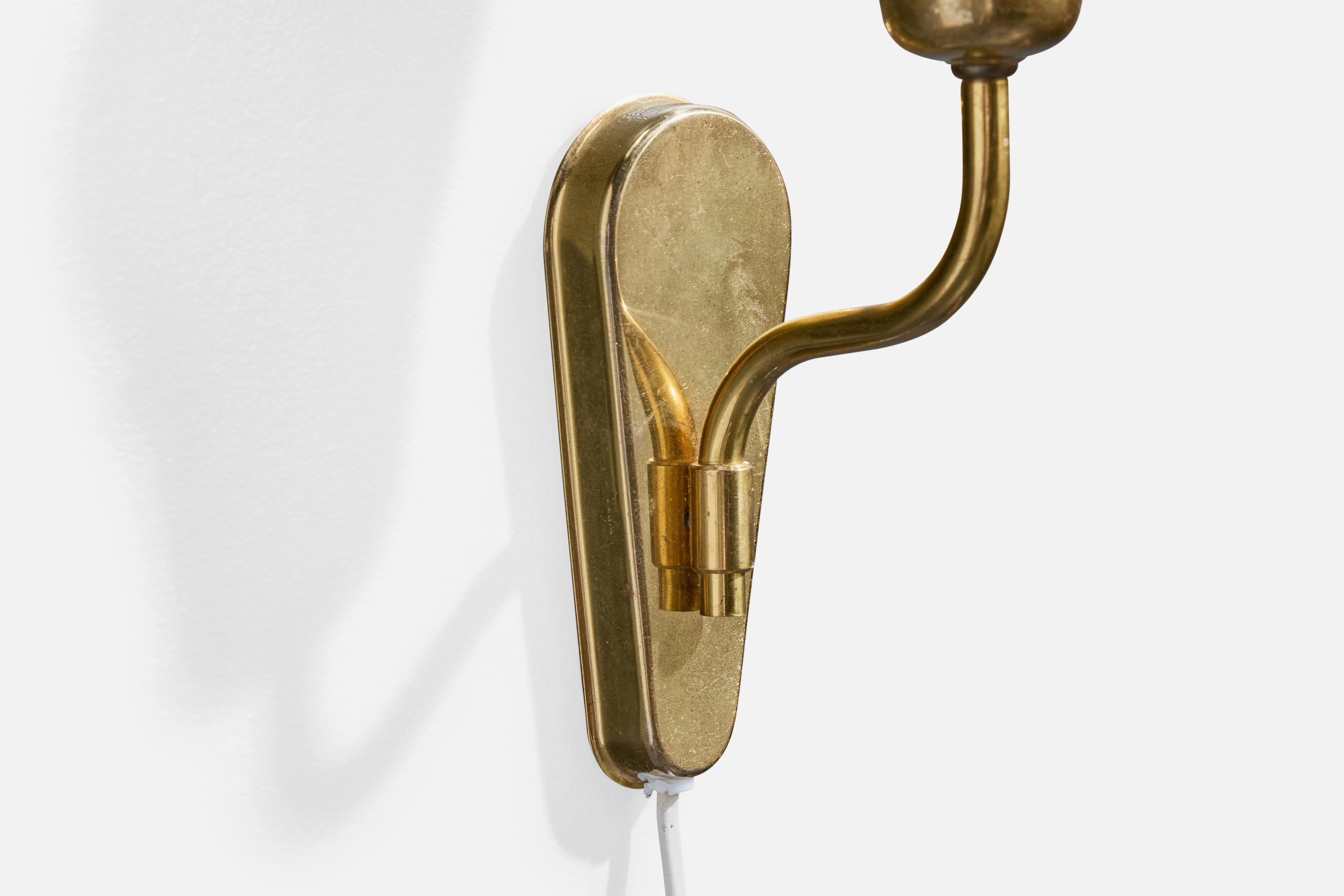 Fog & Mørup, Apliques, Latón, Cristal, Dinamarca, Década de 1950 mediados del siglo XX en venta